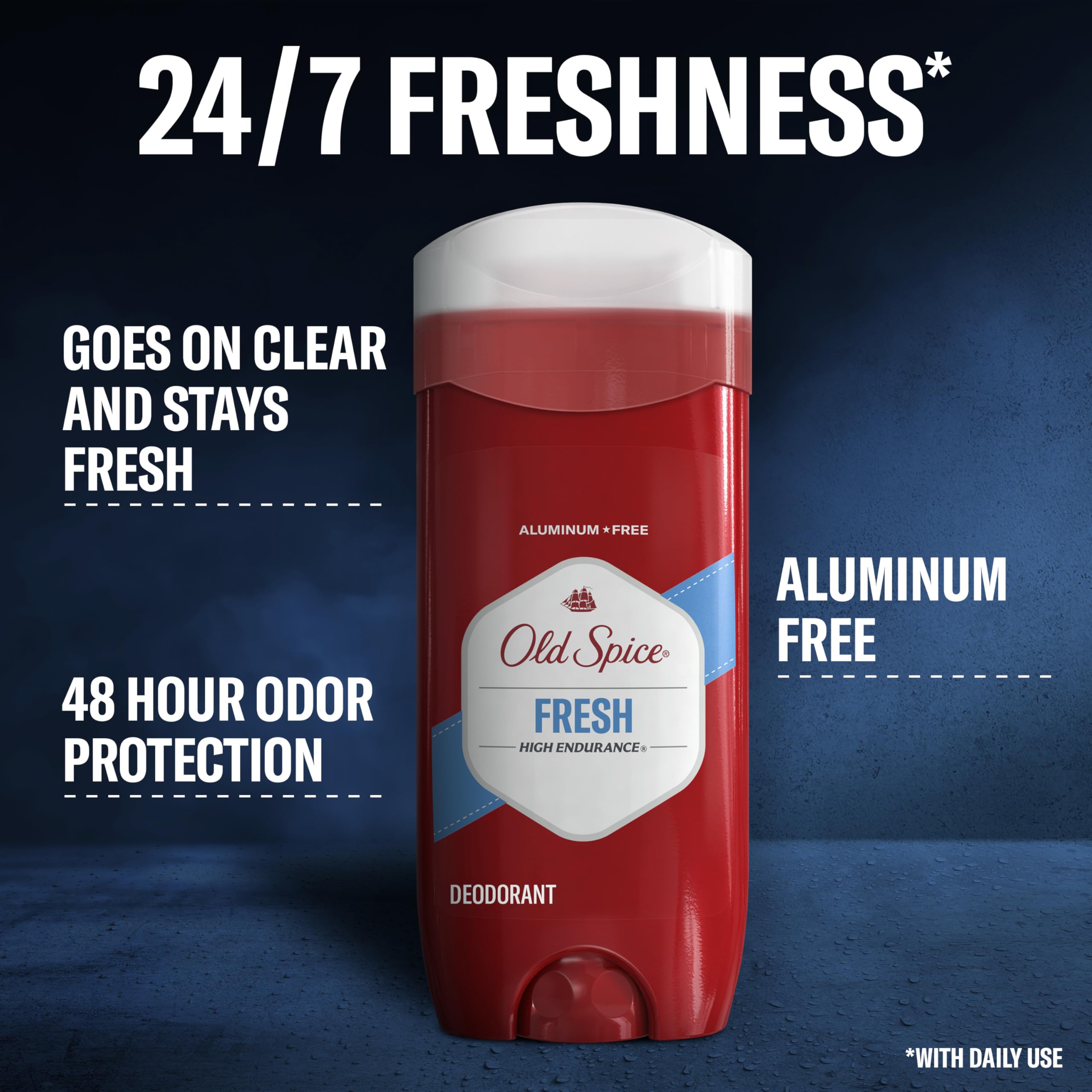 Old Spice Aluminum Free Deodorant For Men, High Endurance, 24/7 Sweat Defense & Odor Protection, 24/7 Freshness & Lasting Scent,