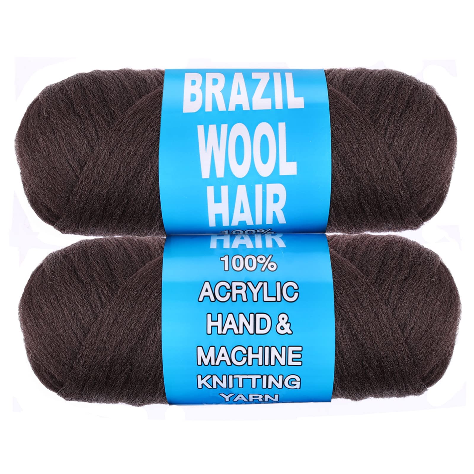 COOKOO 2 Roll Brazilian Wool Hair Acrylic Yarn for Hair Crochet African Braids Sengalese Twisting Box Braids Faux Locs Jumbo Bra