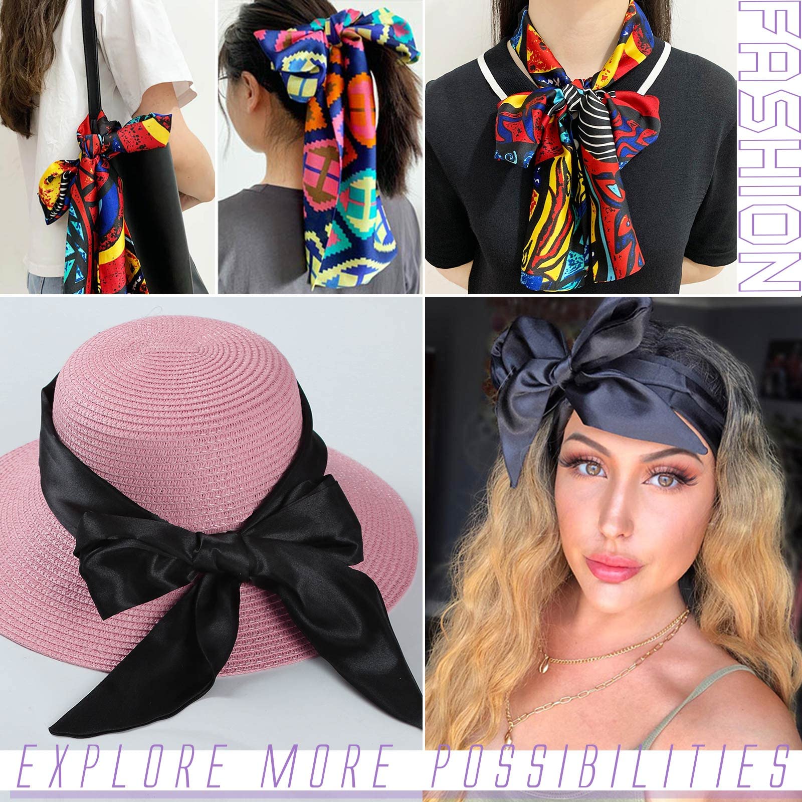 Xtrend Satin Edge Laying Scarf Wrap Headband Edge Laying Scarf For Lace Wigs Non-Slip Hair Wrap Satin Wig Grip For Wig
