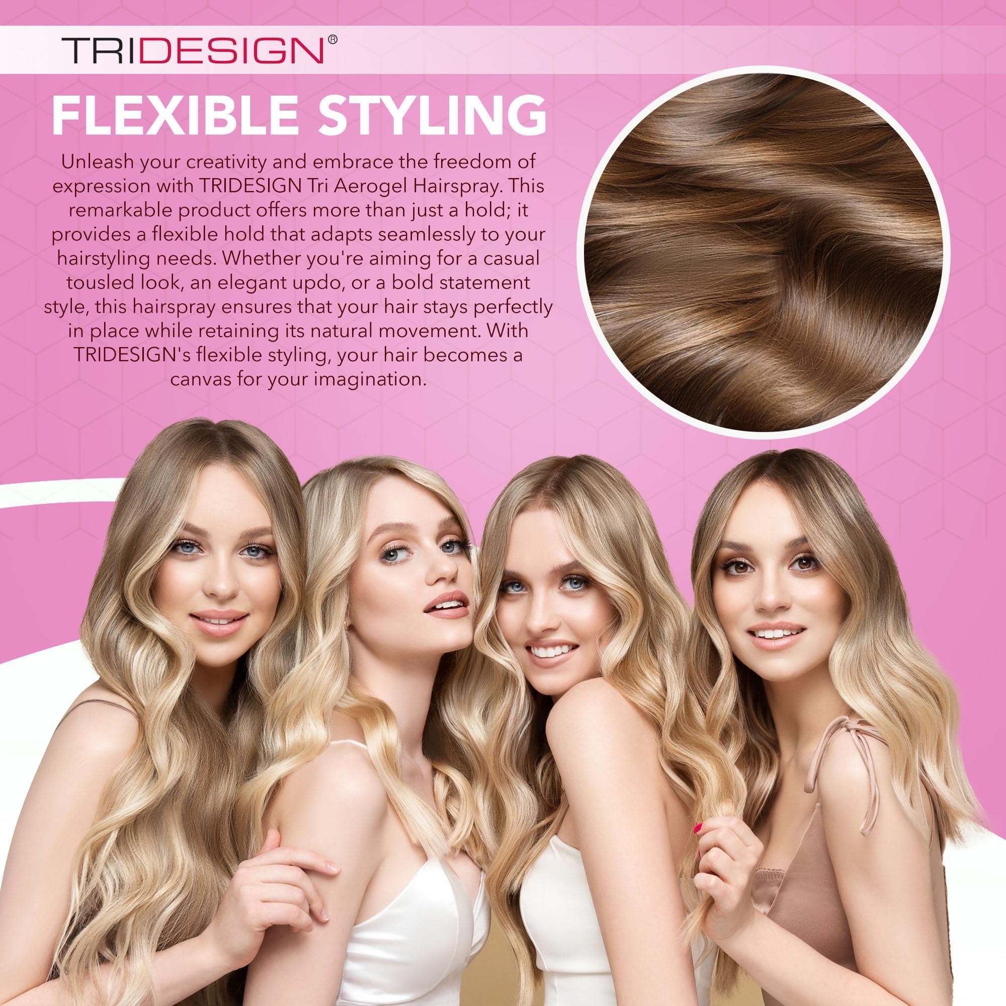 TRI Design Aerogel Hairspray - Non-Toxic Hair Finishing Spray for Styling, Volumizing and Holding Curly Hair with Flexible Hold