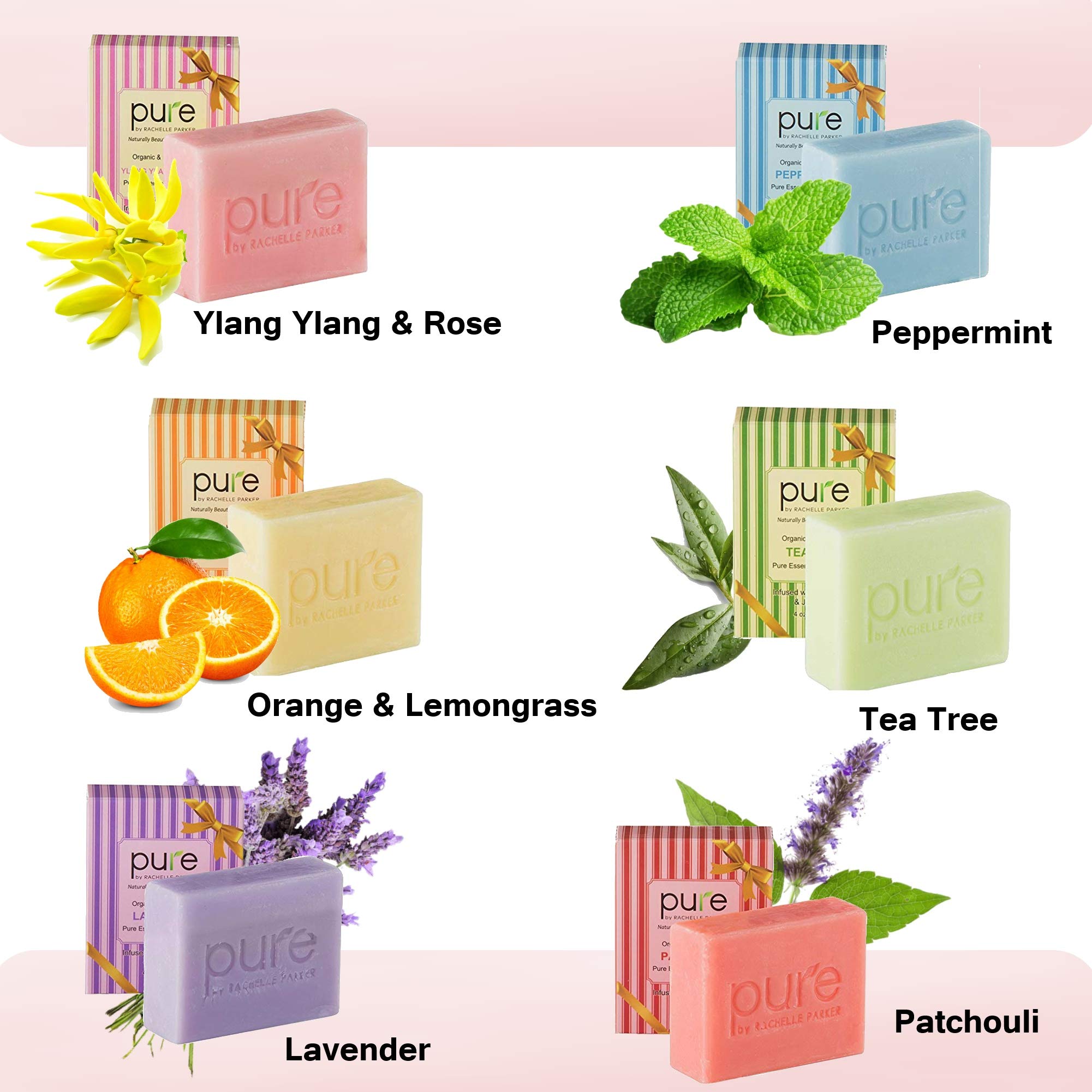 Natural Handmade Essential Oil Artisan Soap Bars. Hypoallergenic Moisturizing Shea Butter, Coconut Oil & Jojoba Oil -Body Soap,