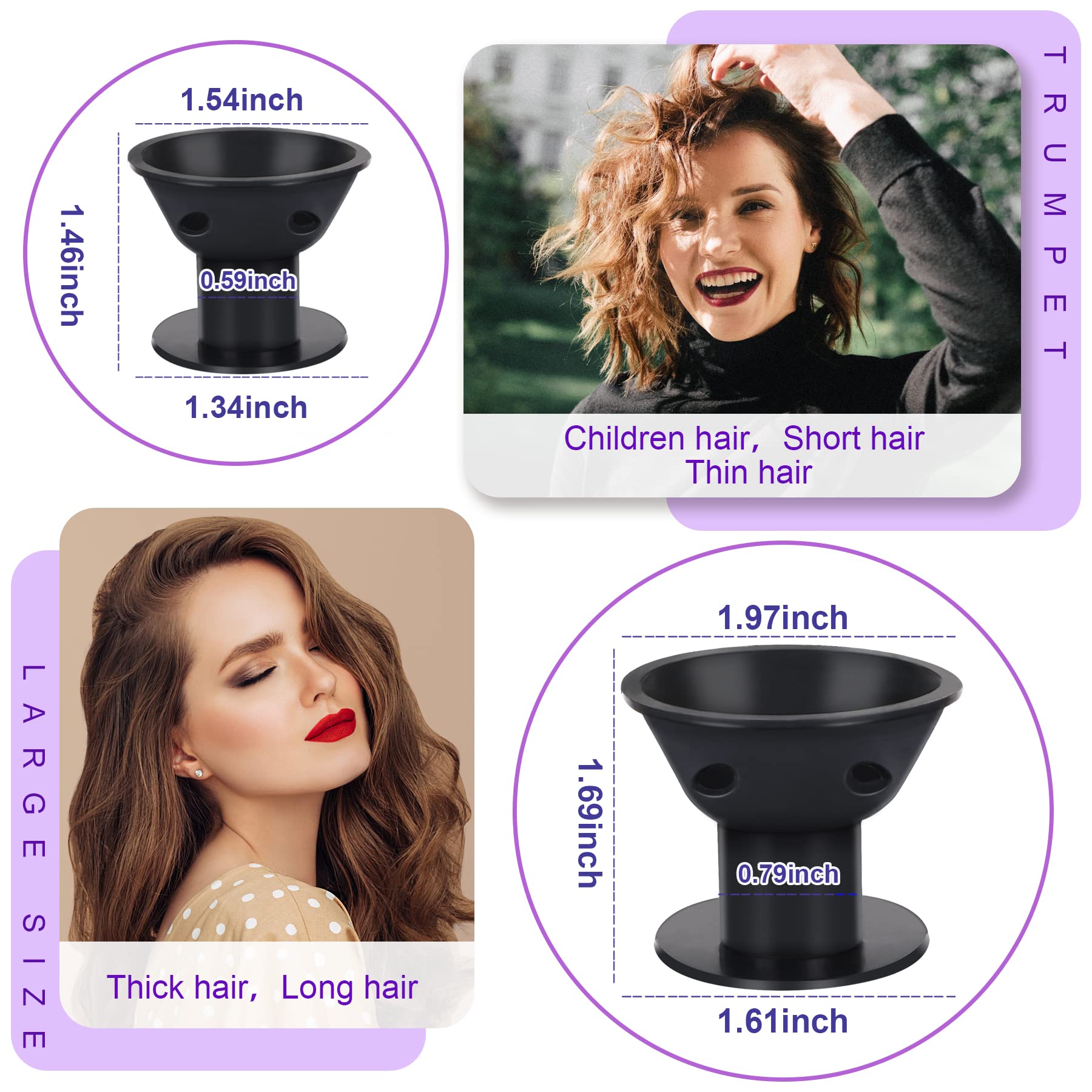 JANYUN 40 Pcs Black Magic Silicone Hair Rollers Include 20pcs Large Sleeping Curlers and 20pcs Small Silicone Hair Curlers (Pure