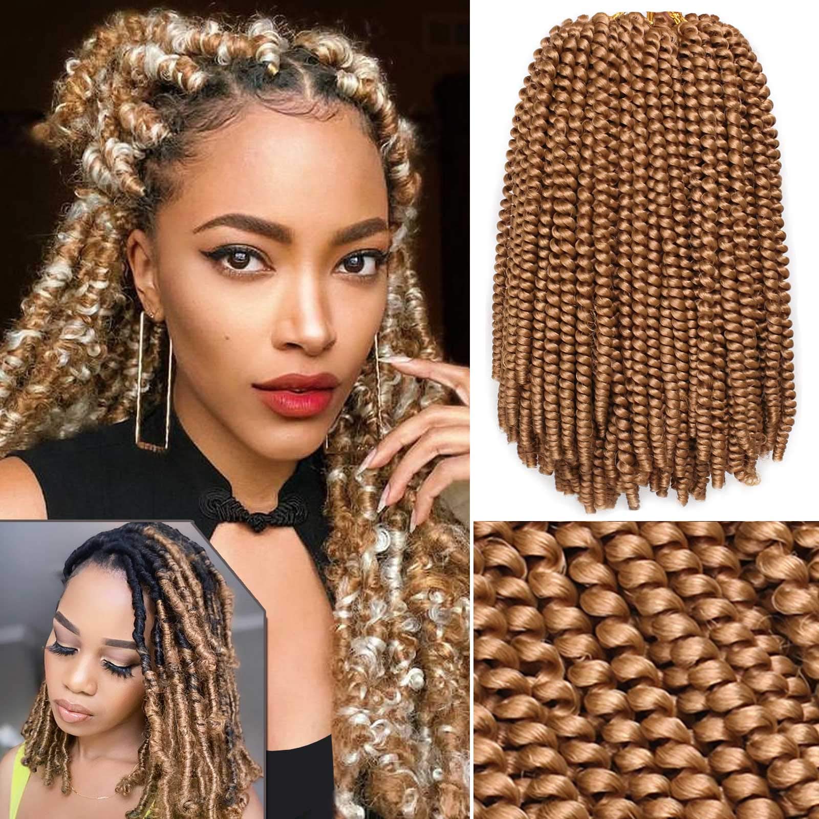 Xtrend 12 Inch Honey Blond Spring Twist Hair For Butterfly Faux Locks Synthetic Crochet Braids Hair For Women Crochet Braiding H