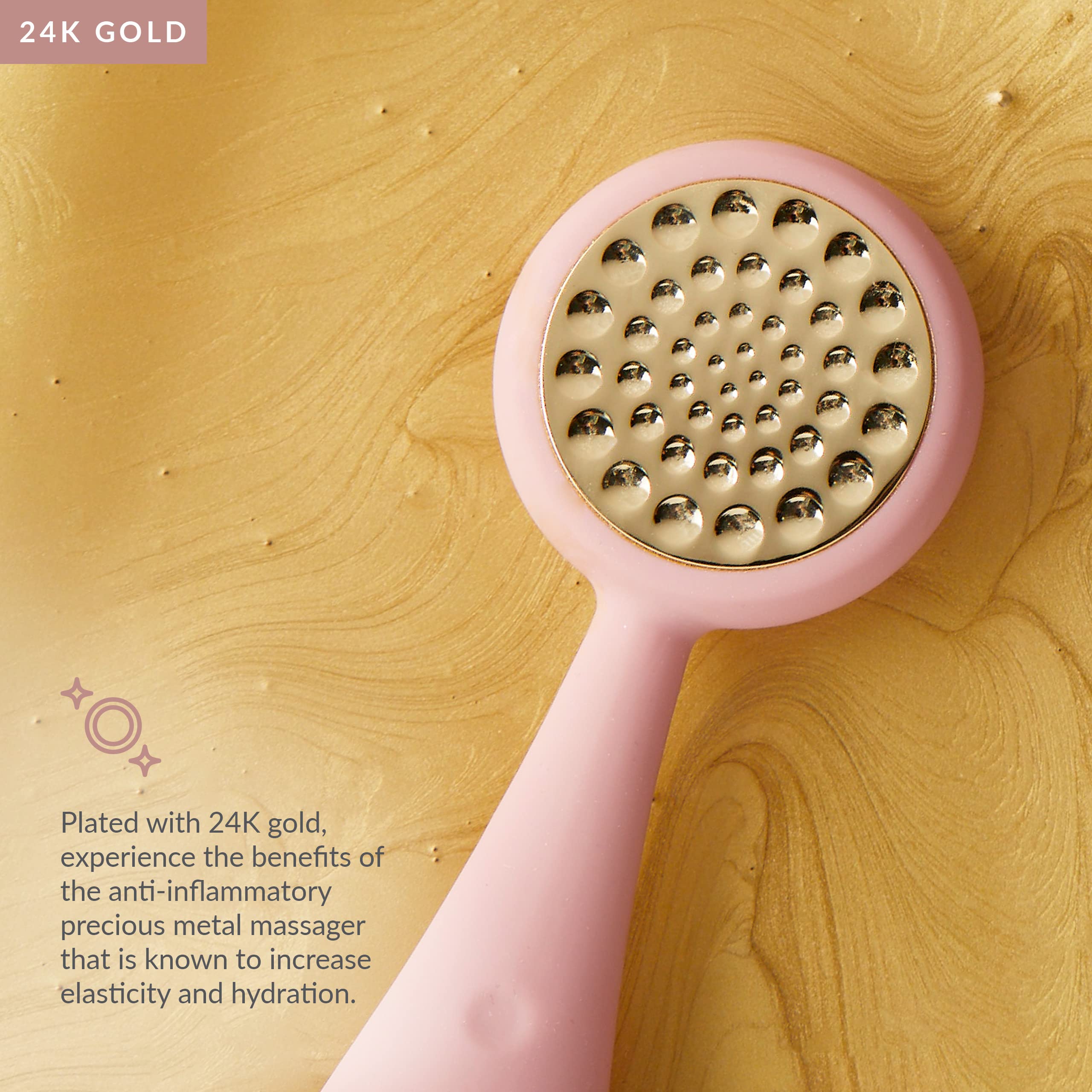 Pmd Clean Pro Gold - Smart Facial Cleansing Device With Silicone Brush & 24K Gold Activewarmth Anti-Aging Massager - Waterproof