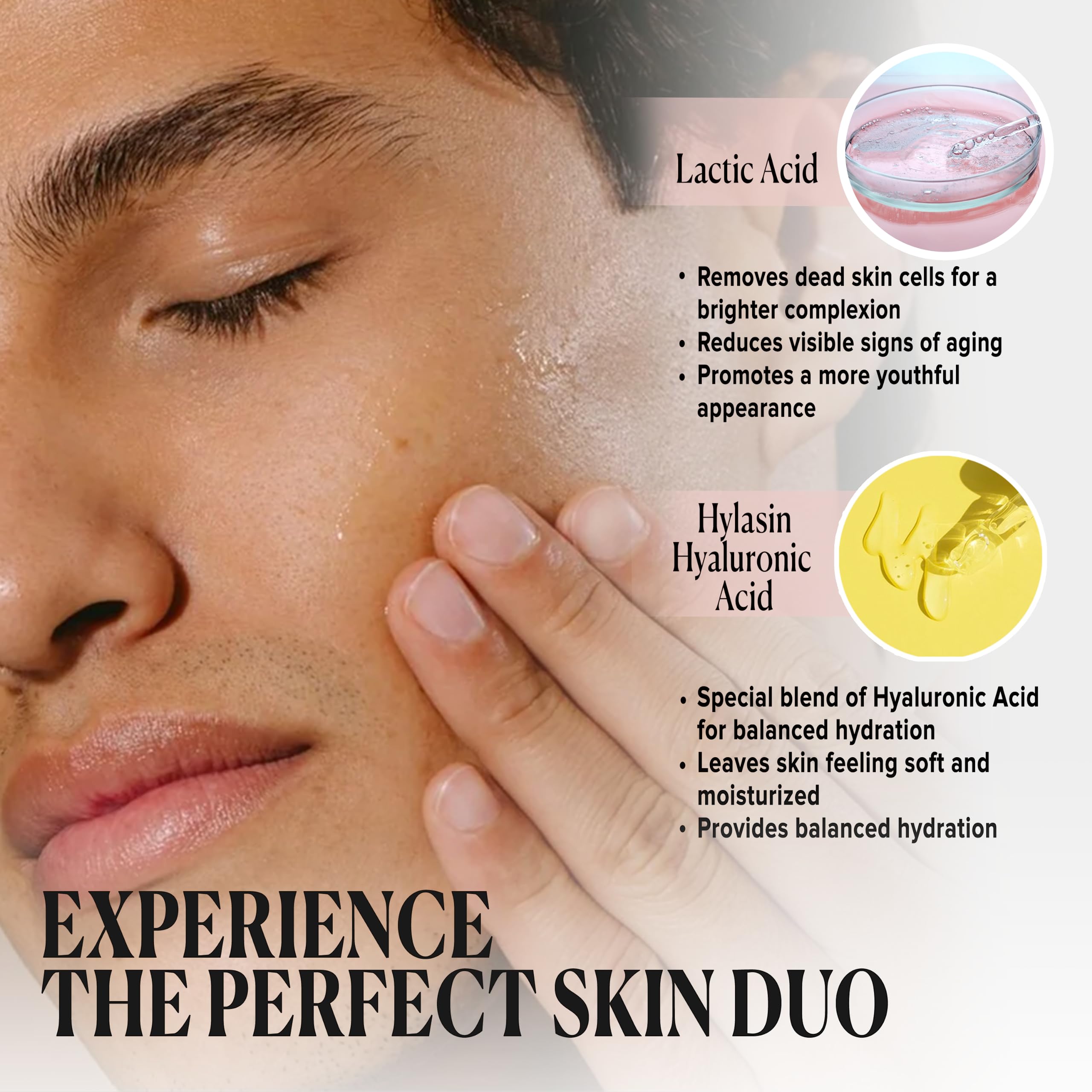 Cosmedica Skincare 5% Lactic Acid Treatment Hylasin - AHA, Hyaluronic Acid, Gentle Exfoliator Dark Spot Corrector, Anti-Aging, F