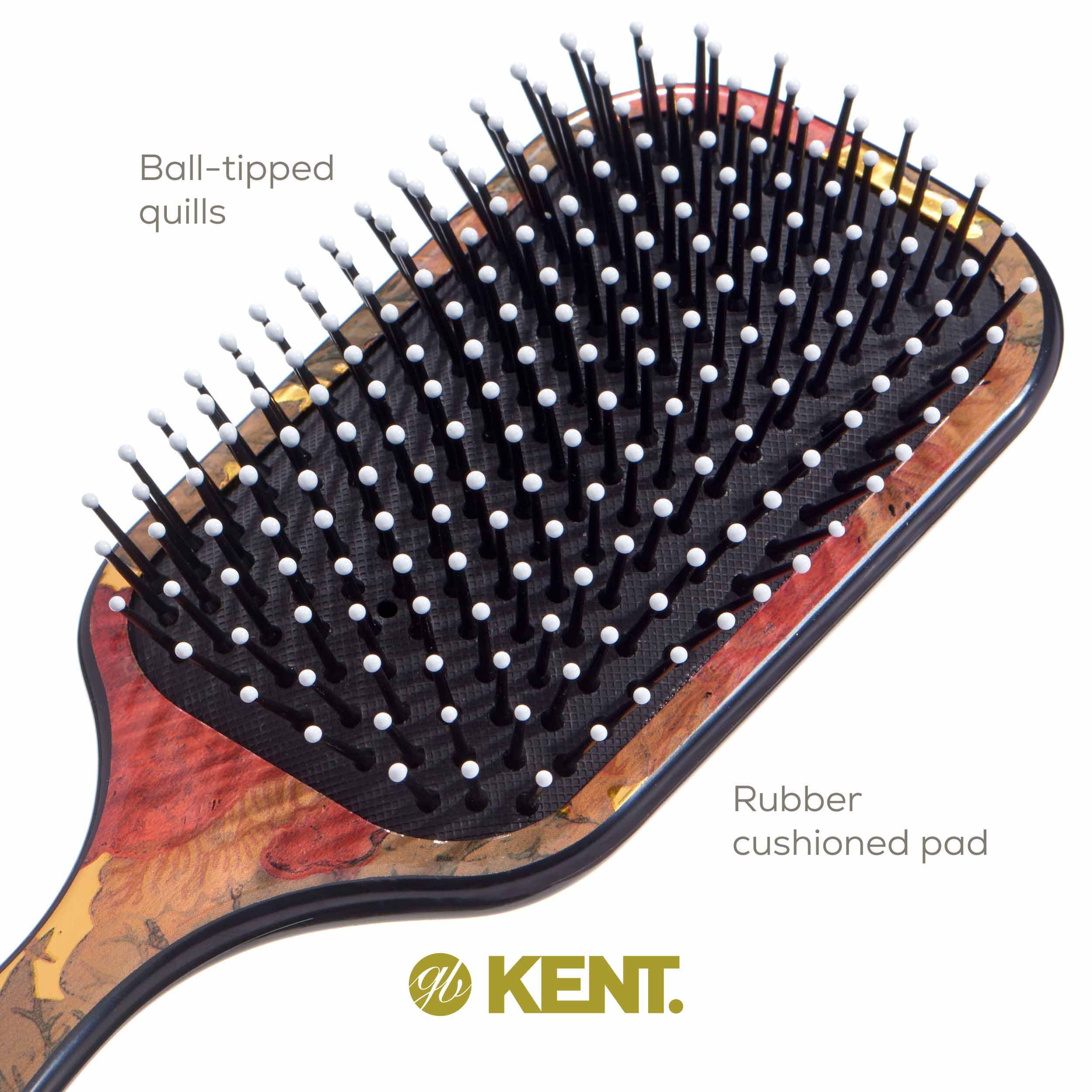 Kent Lpb1 Large Paddle Cushioned Hair Brush - Grooming, Detangling, & Smoothing Floral Print - Best Everyday Brush For Medium To