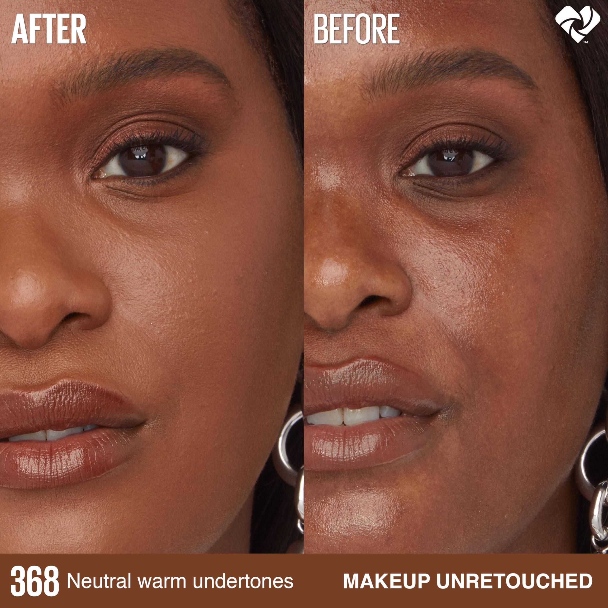 Maybelline Super Stay Lumi-Matte Foundation, Lightweight and Buildable Full Coverage Foundation Makeup For Up To 30HR Wear, 368,