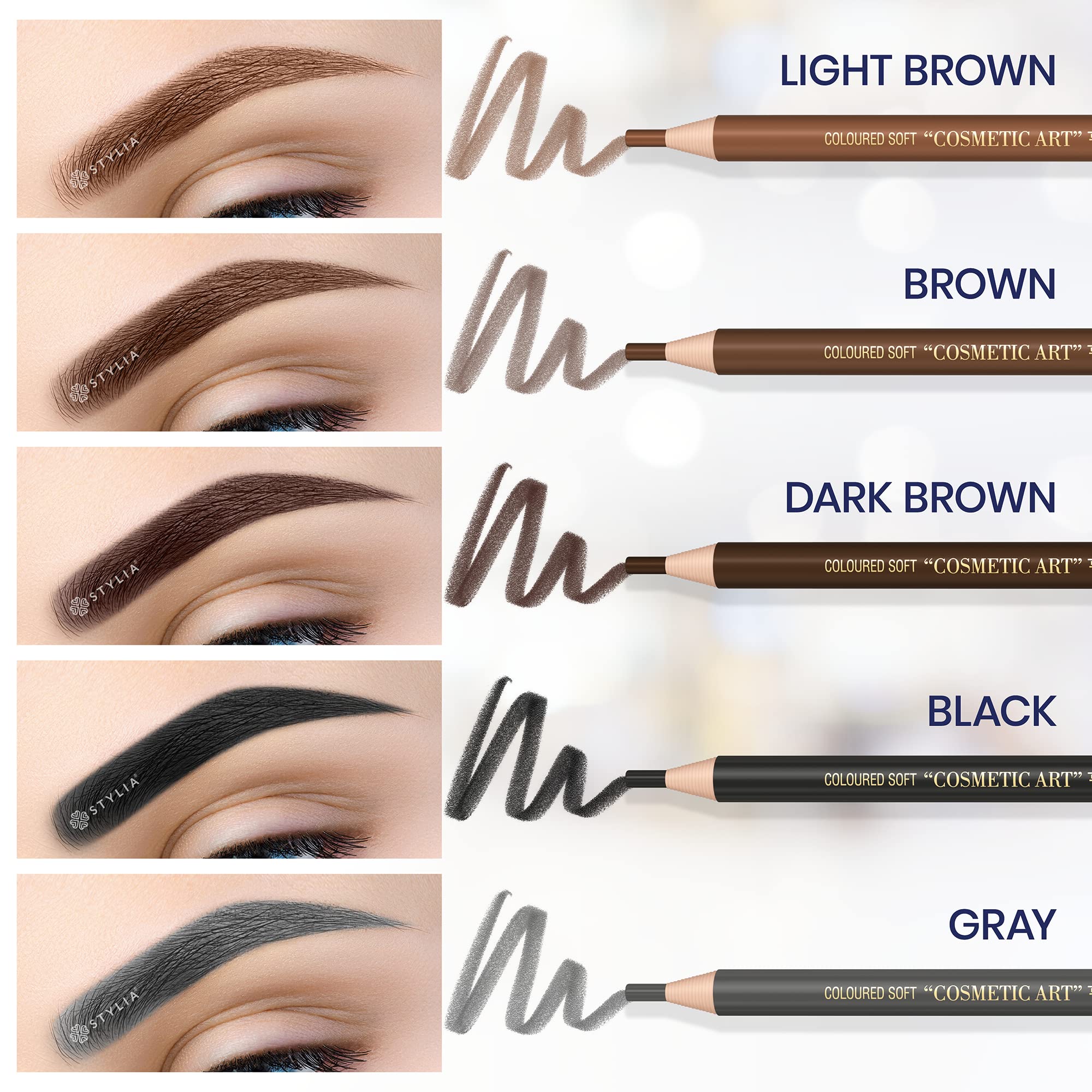 Microblading Supplies Waterproof Eyebrow Pencil - 12 Piece Black Brow Mapping Pencil Set For Marking, Filling And Outlining, Eye