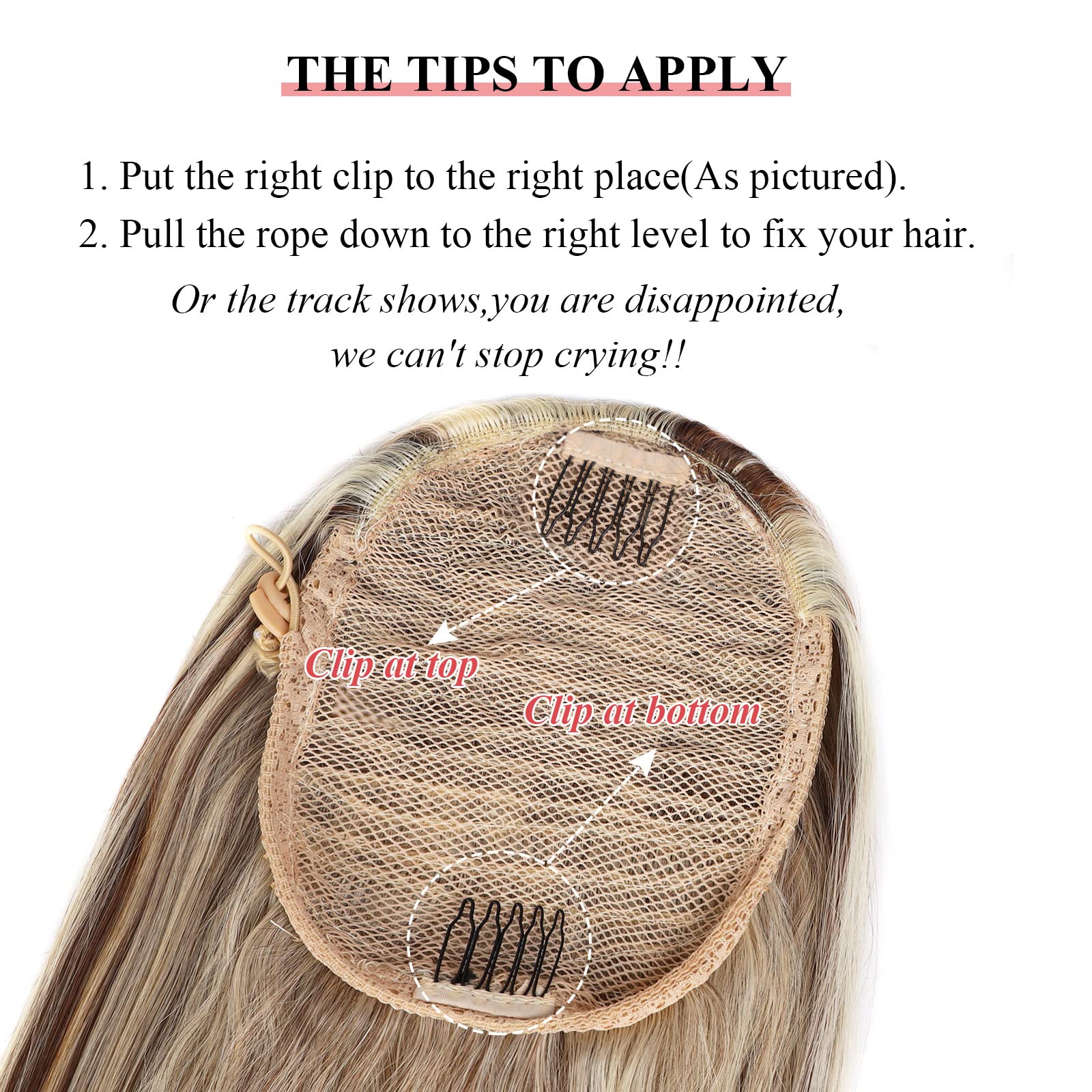 Fashion Icon Long Blonde Ponytail Extensions Drawstring Straight Clip in Hair Extension Ponytail For Women 30Inch Synthetic Hair