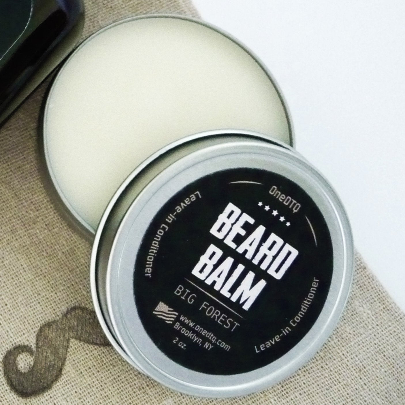 Big Forest Beard Growth Kit; Beard Shampoo & Beard Balm, All Natural And Organic Facial Hair Care; In A Mustache Stamped Linen P
