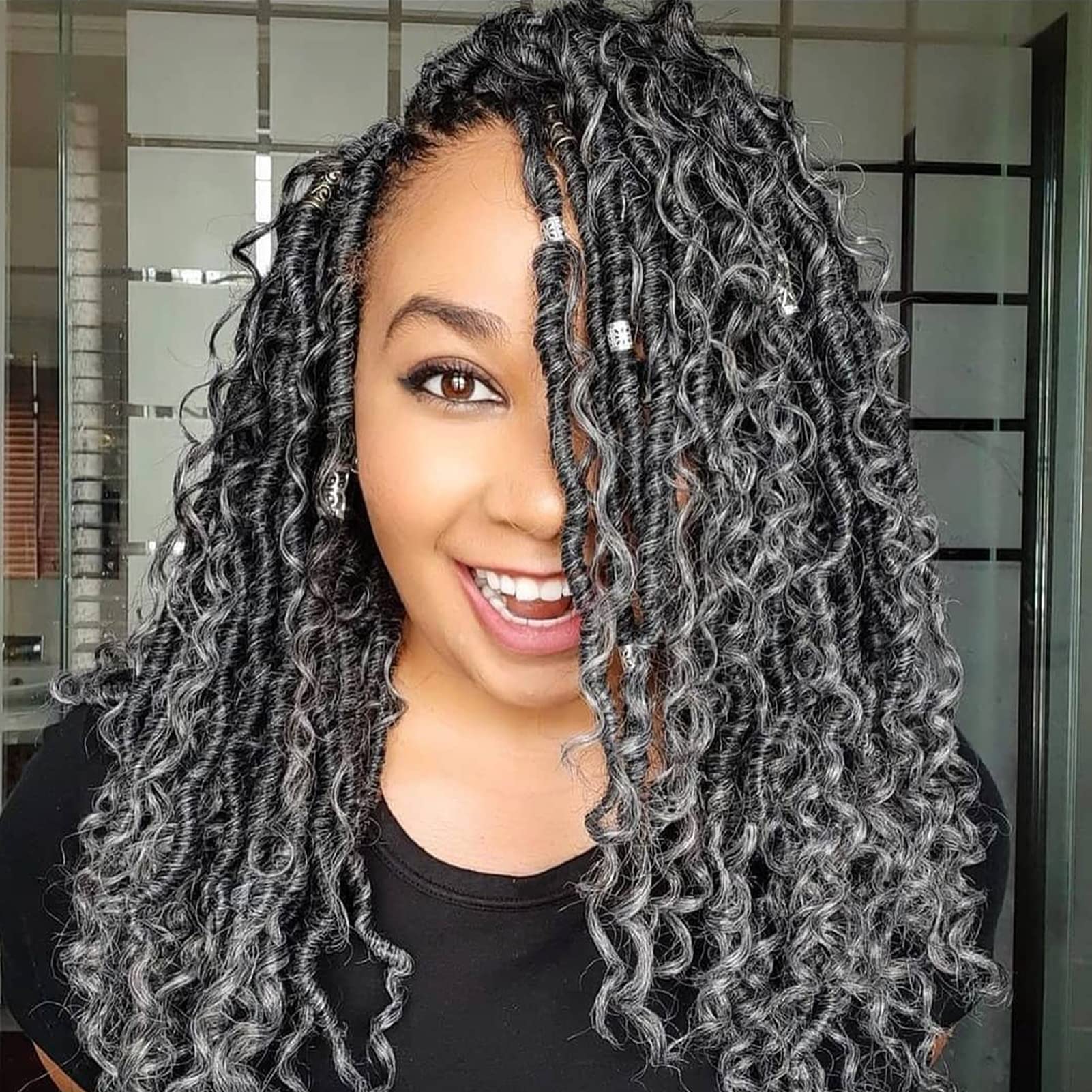 Goddess Locs Crochet Hair 10 Inch, 7 Packs Faux Locs Crochet Hair for Black Women, Boho Locs Crochet Braids Pre Looped River Loc