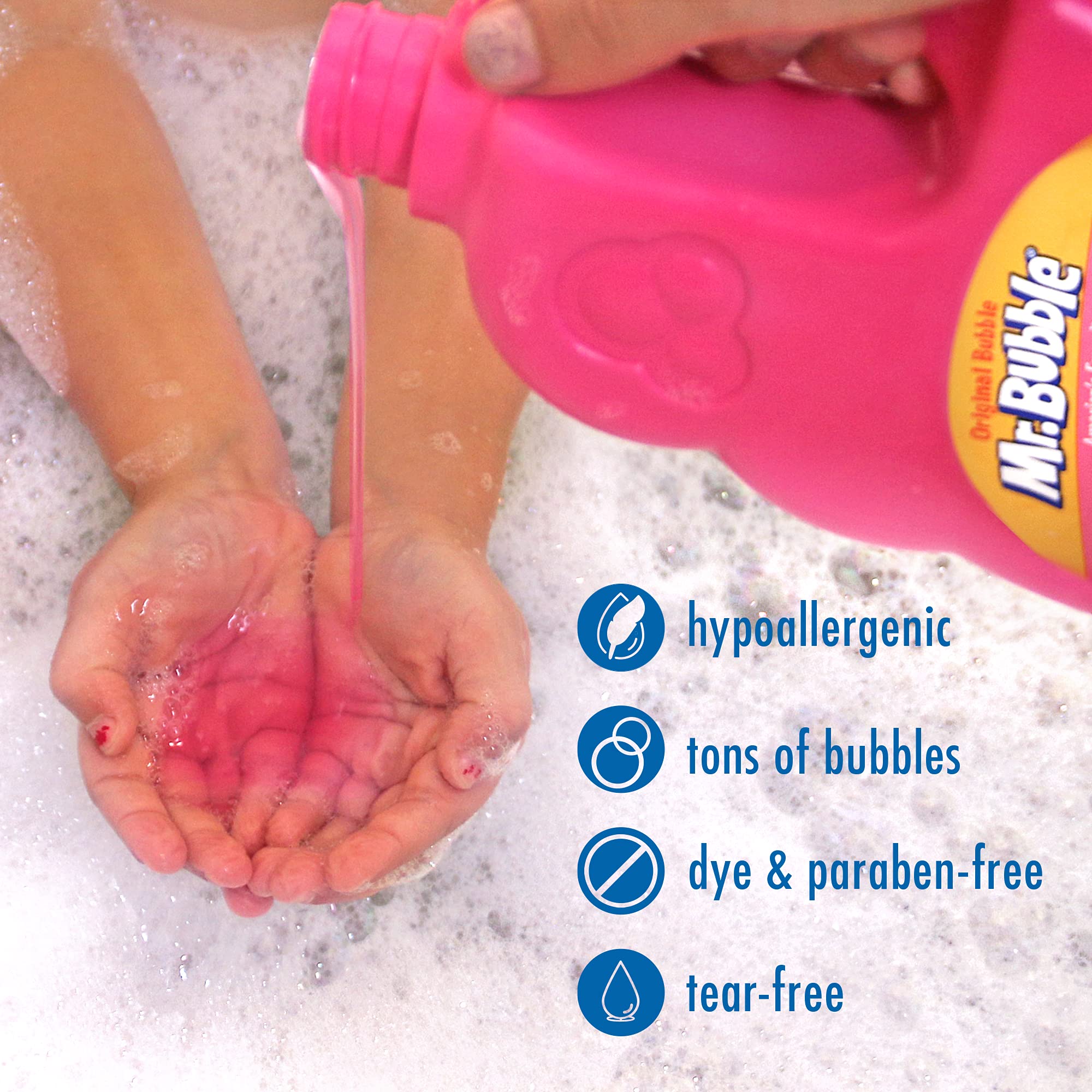 Mr. Bubble Original Bubble Bath - Hypoallergenic, Tear Free Bubble Bath Solution Makes Big Long Lasting Bubbles For Kids, Toddle