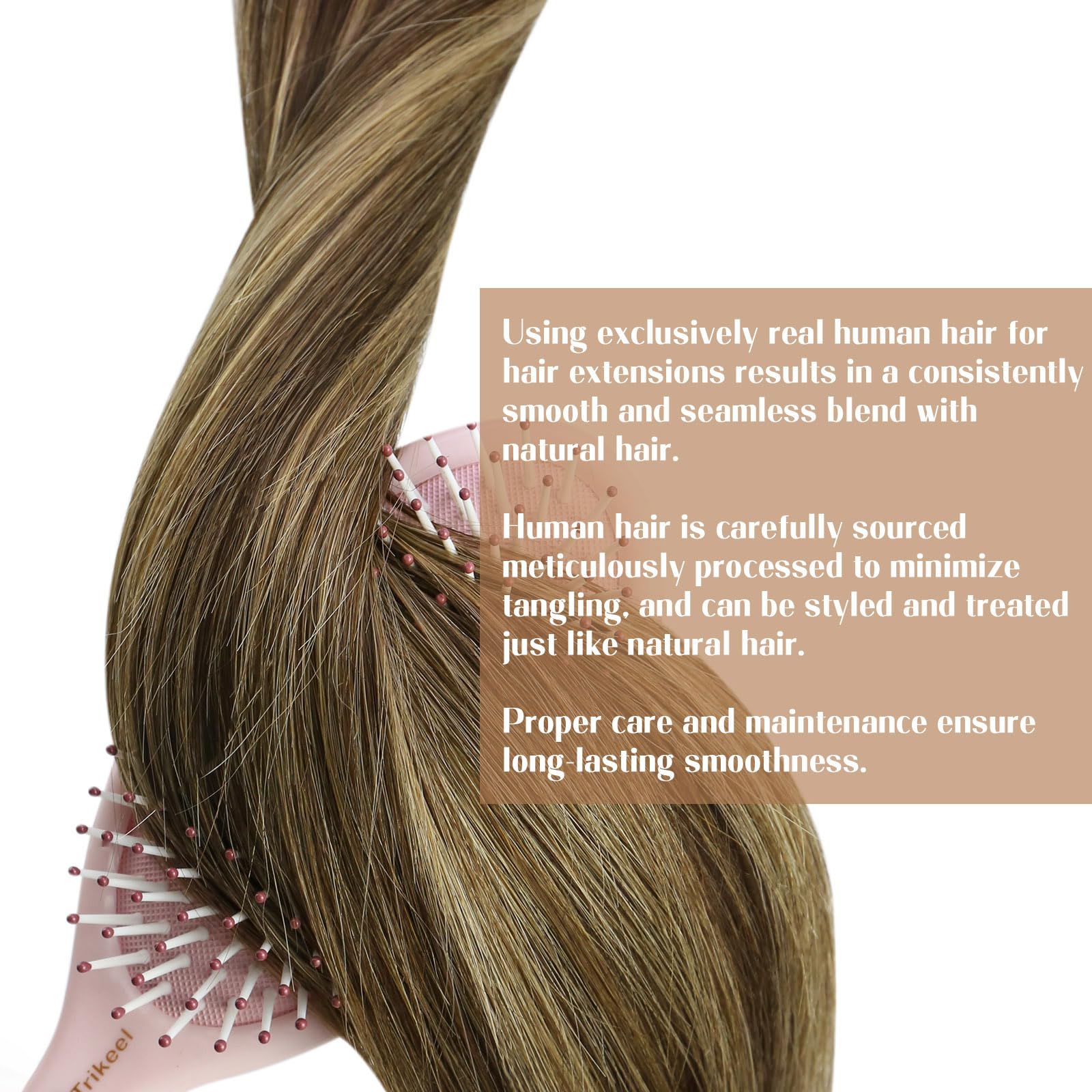 Sunny 120g Weft Hair Extensions Dark Brown with Caramel Blonde Highlights Human Hair Sew in Extensions Brown Weft Hair Extension