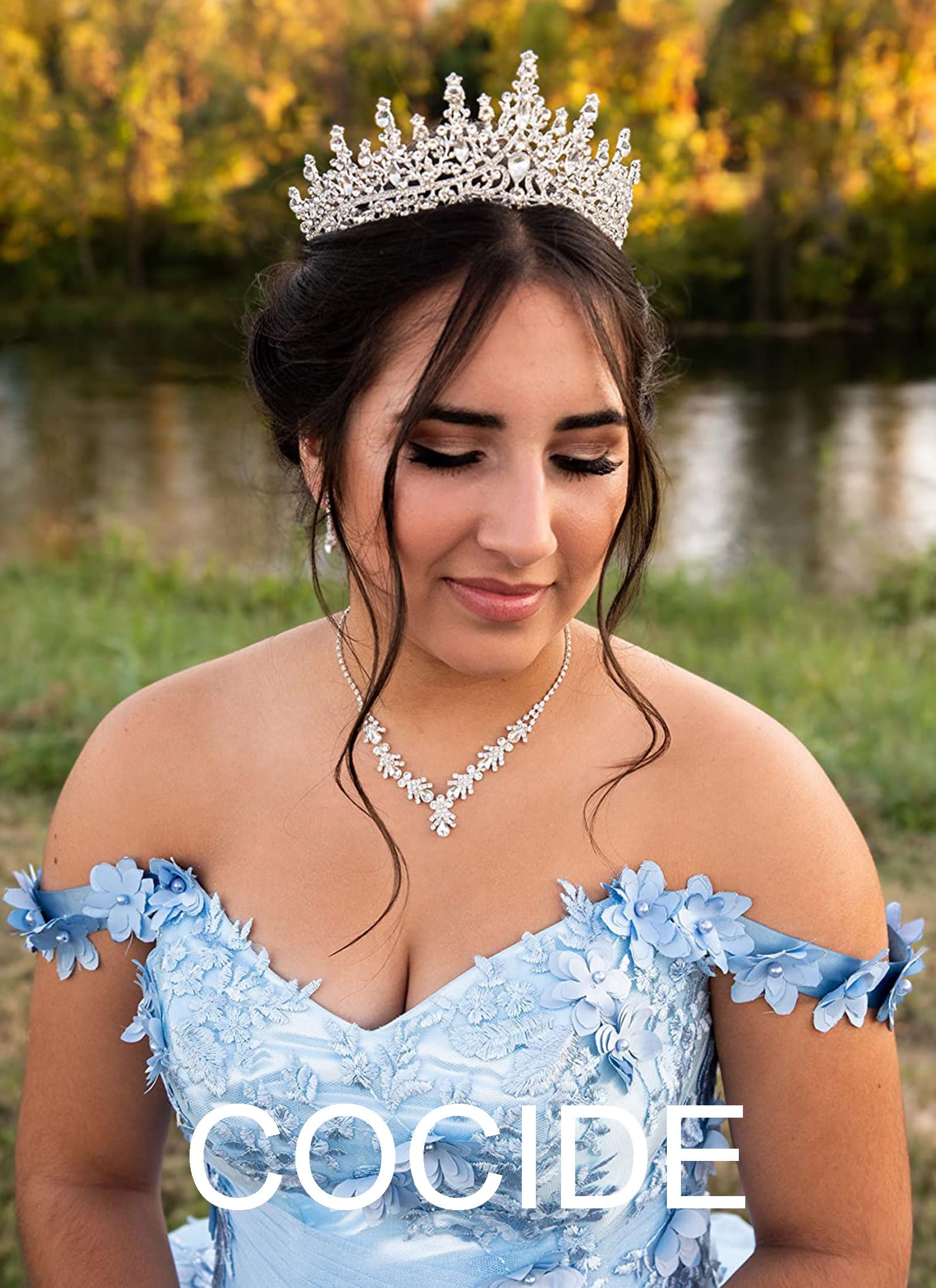 COCIDE Silver Tiara and Crown for Women Crystal Queen Crowns Rhinestone Princess Tiaras for Girl Bride Wedding Hair Accessories