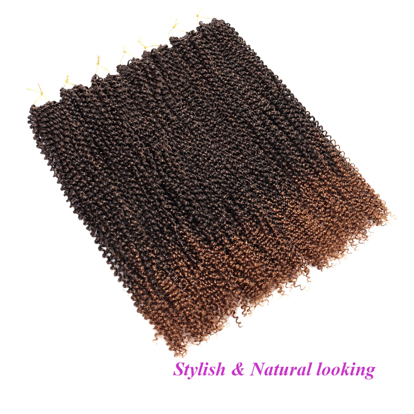 Dorsanee Ombre Brown Passion Twist Hair 24 Inch 7 Packs Water Wave Crochet Hair Long Bohemian Curly Braiding Hair For Butterfly