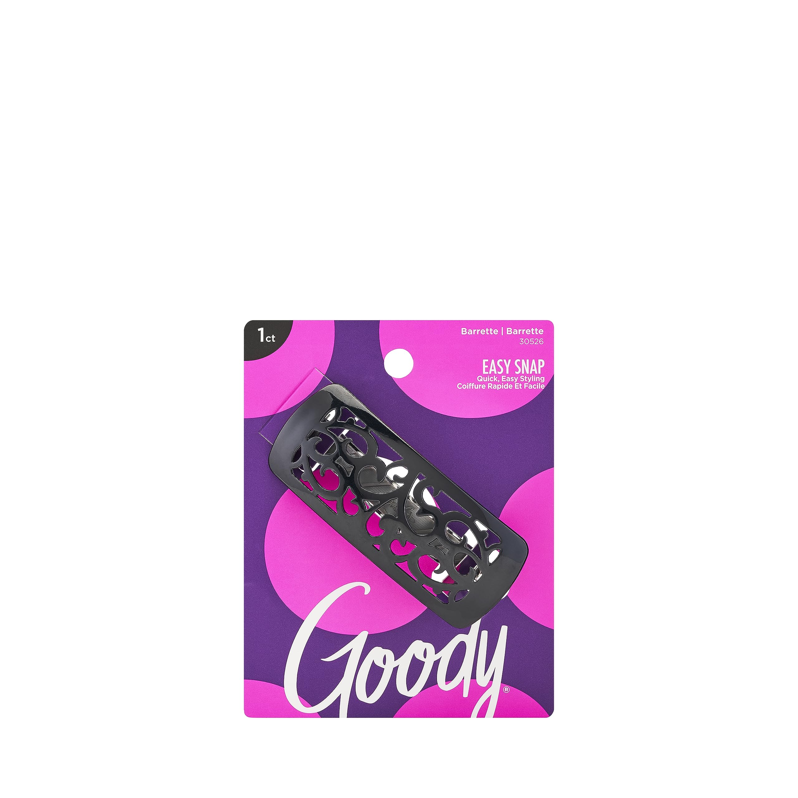 Goody Slideproof Autoclasp Carved Hair Barrettes 1 Count - Lock In Place & Suitable for All Hair Types - Pain-Free Hair Accessor