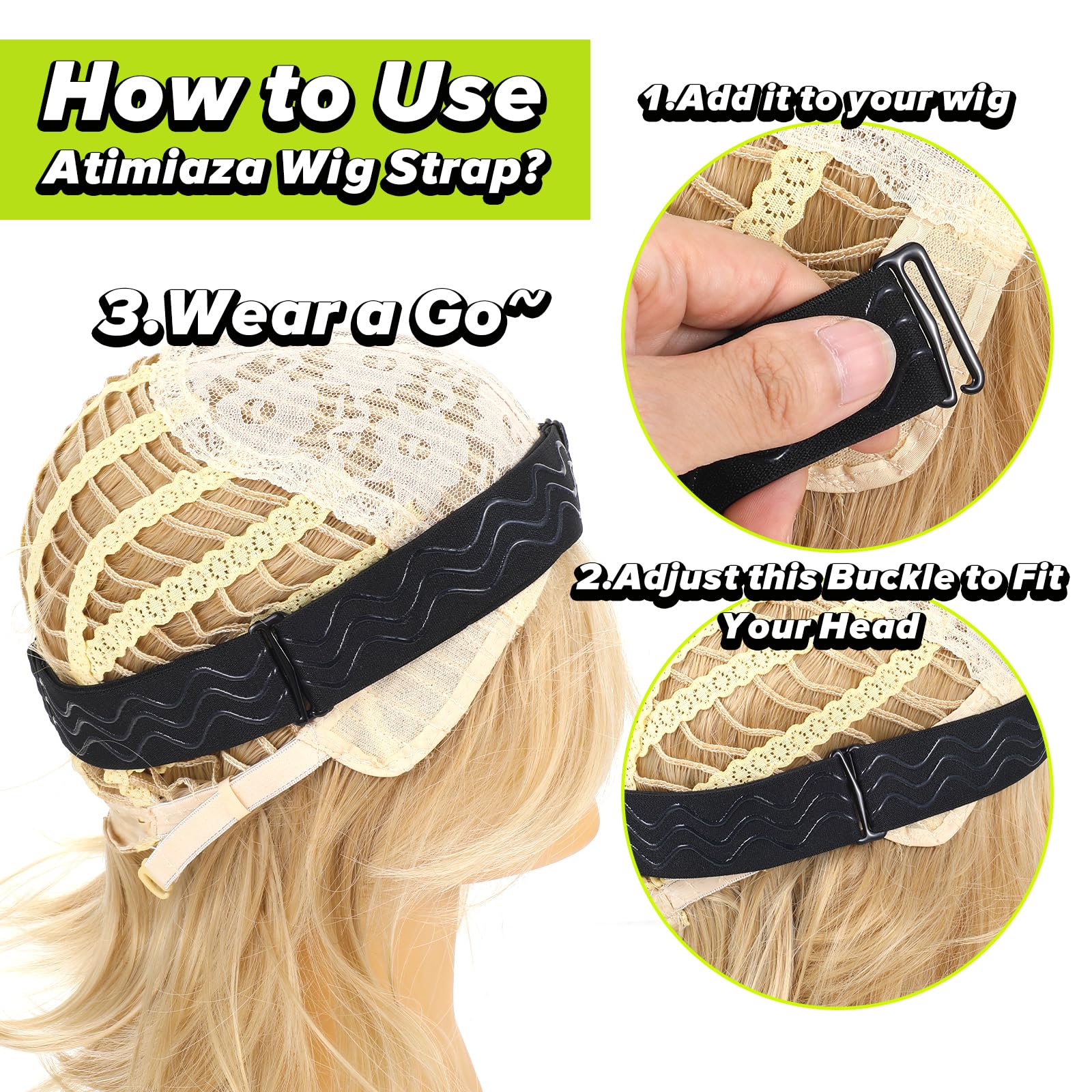 Divina Vitae 5Pcs Elastic Bands For Wig, Adjustable Wig Band With Removable Buckles, Wig Bands No Slip Wig Band For Glueless Wig