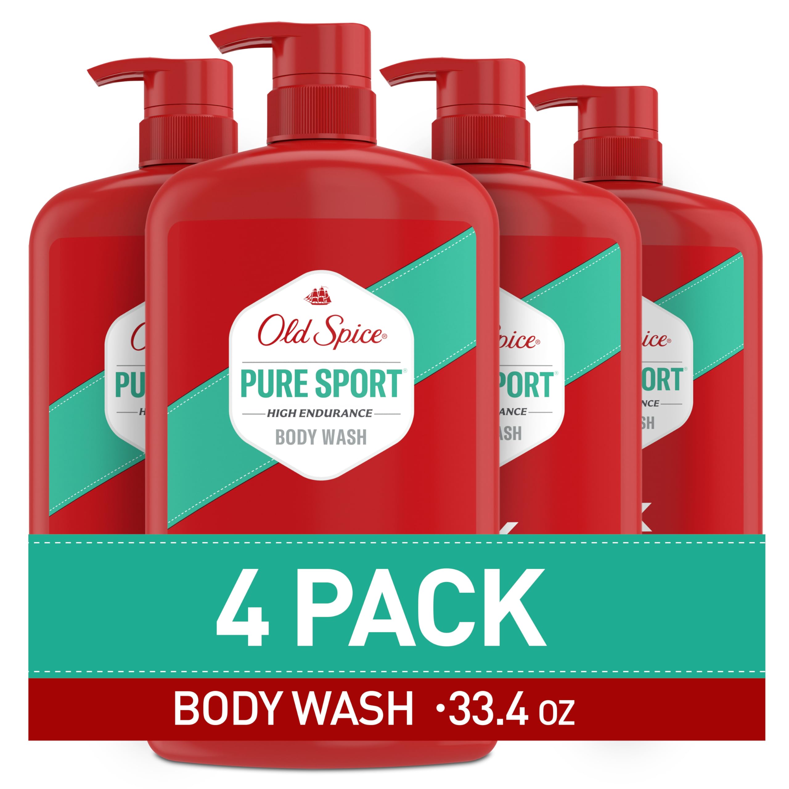 Old Spice Refreshing Body Wash for Men, High Endurance, 3X Defense, 24/7 Shower Fresh with Long Lasting Scent, Pure Sport Scent,