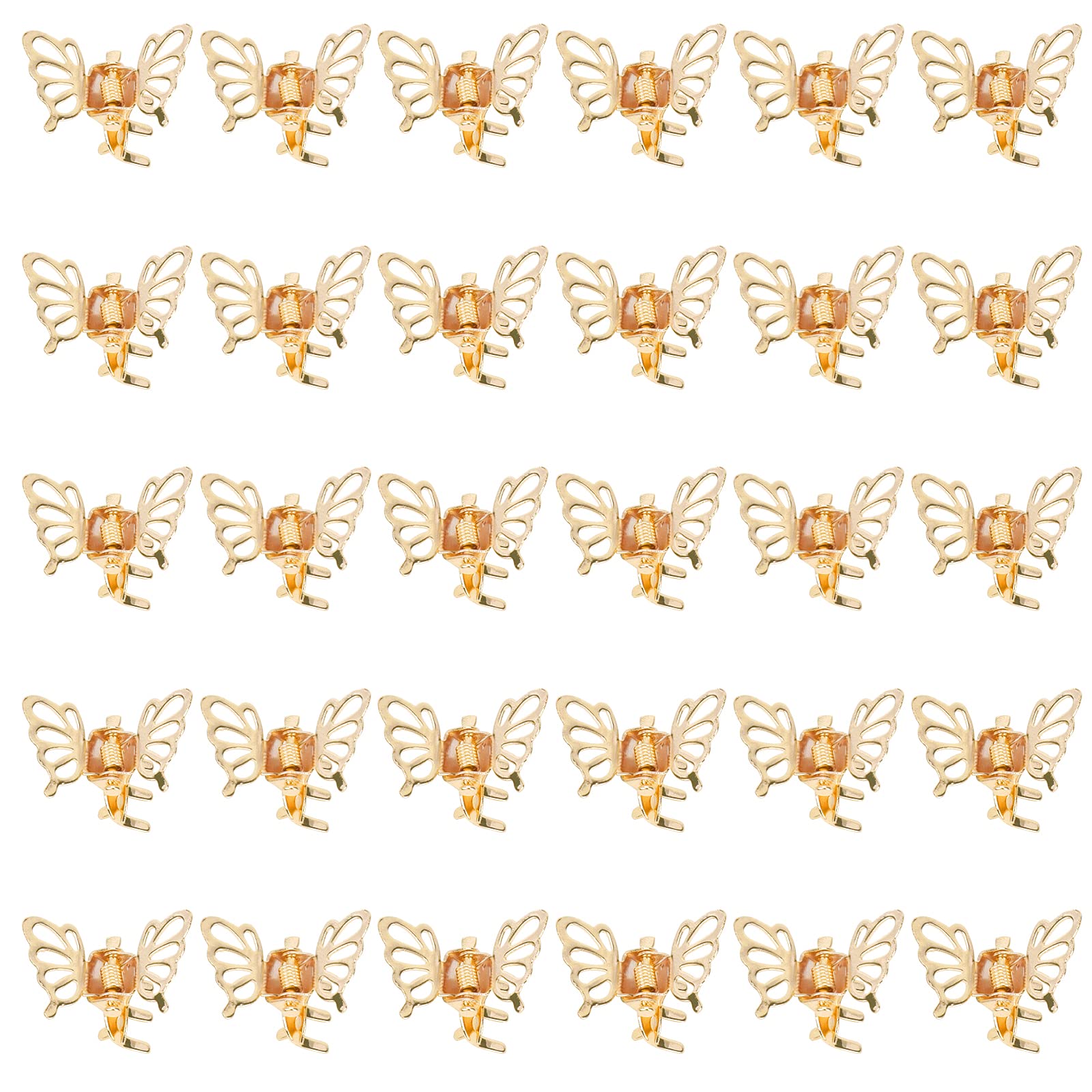Wecoe 30 Pcs Small Gold Butterfly Hair Clips Girls Tiny Mini Claw Clips Cute Decorative Hair Clips Little Baby Toddler Kids Flow