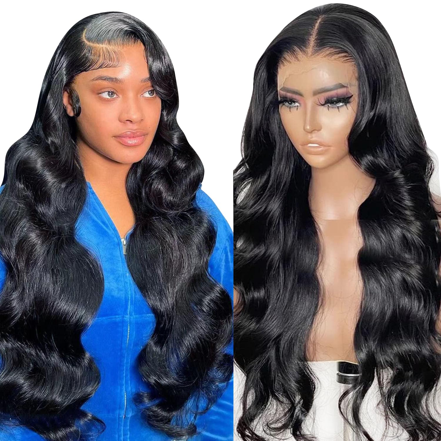 HOT STAR 250% Density Lace Front Wigs Human Hair 13x6 HD Transparent Lace Body Wave Human Hair Wigs for Black Women Glueless Wig