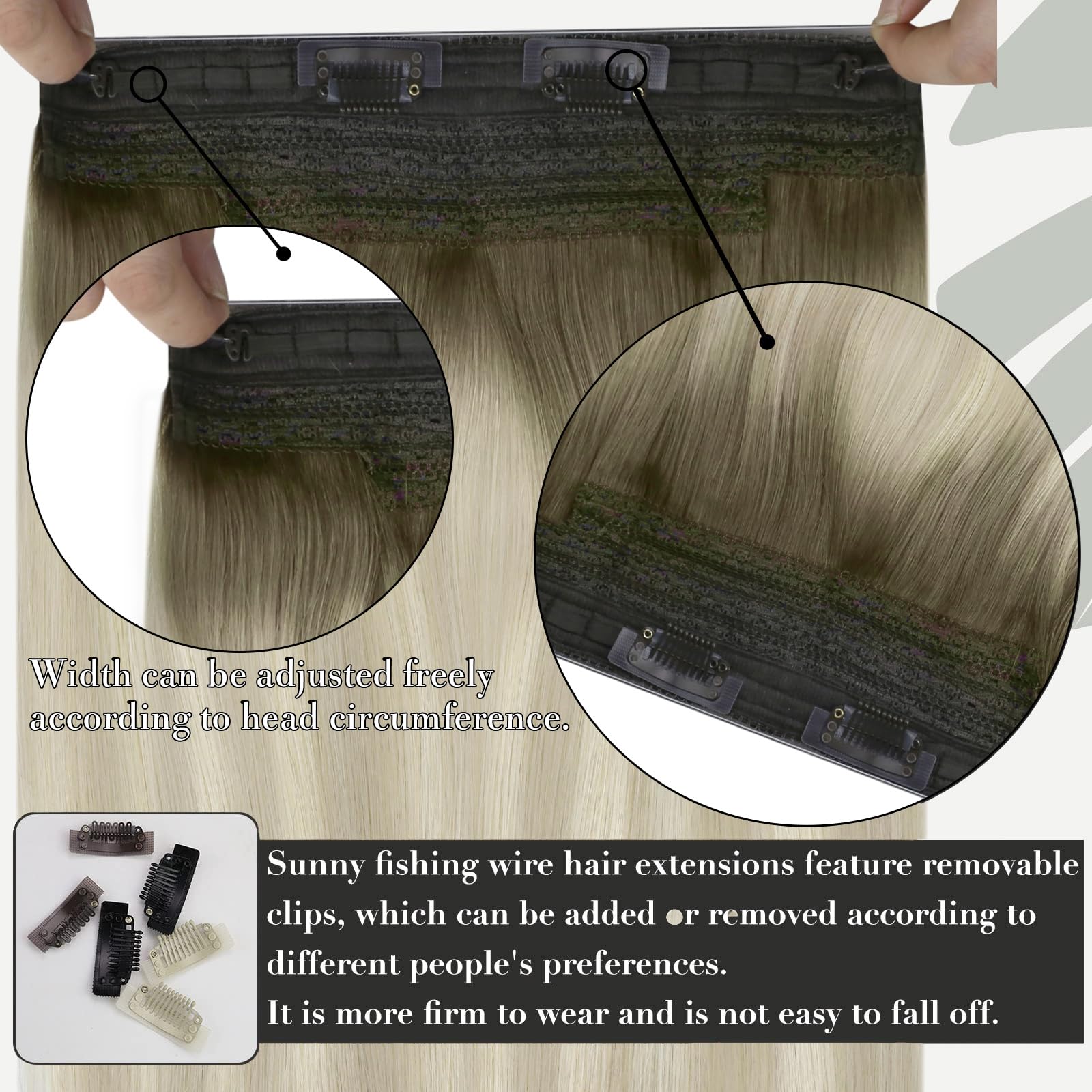 Sunny Wire Hair Extensions Real Human Hair Ombre Blonde Hair Extensions Wire Light Ash Blonde Ombre Blonde Highlights Platinum B