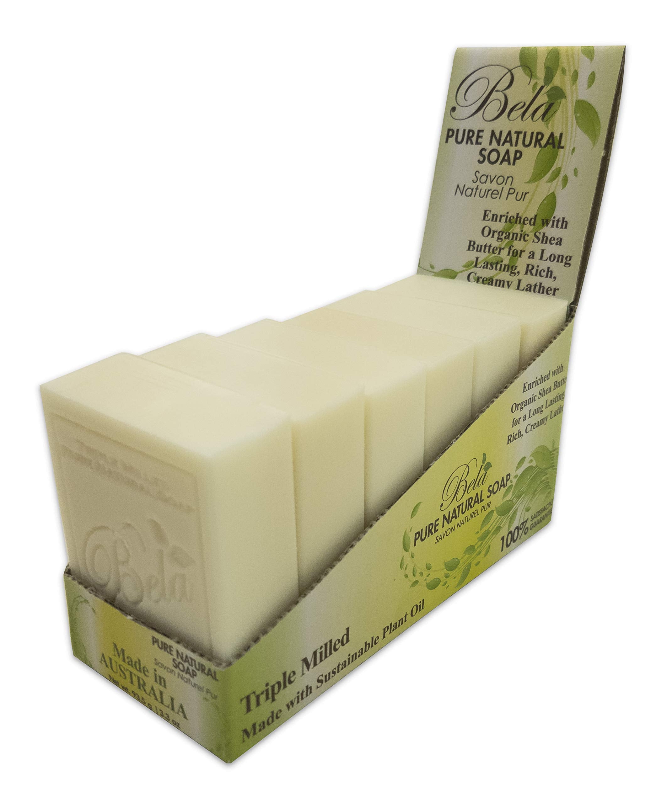 Bela Bath & Beauty, Extra Creamy Goats Milk Soap, Triple Milled Moisturizing Soap Bars, No Harsh Ingredients, 3.3 Oz. Each - 6 P