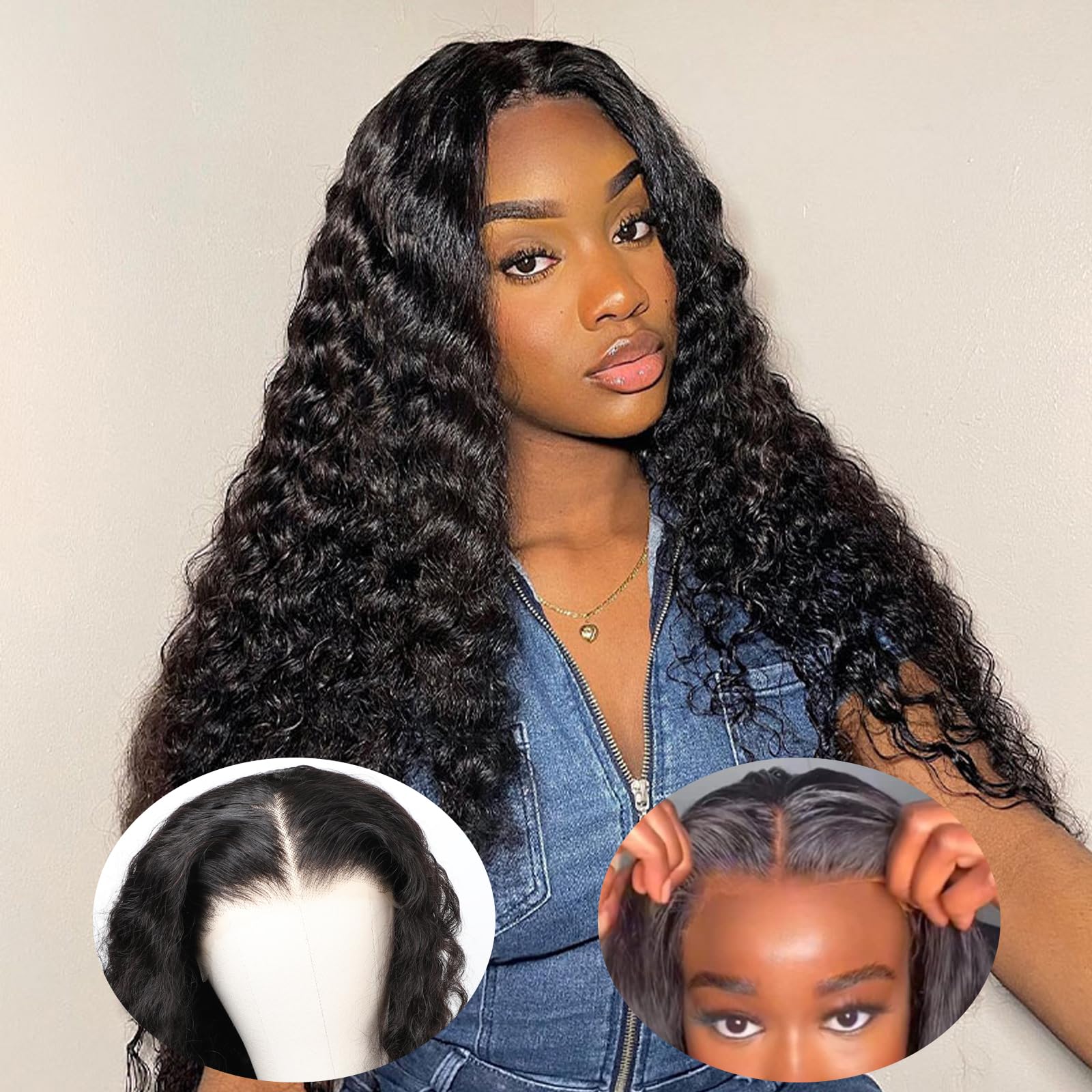 BLY Wear and Go Glueless Wig 13x4 Full HD Skinlike Lace Frontal Wigs Human Hair Pre Cut Lace Pre Plucked Loose Deep Wave Hair Re