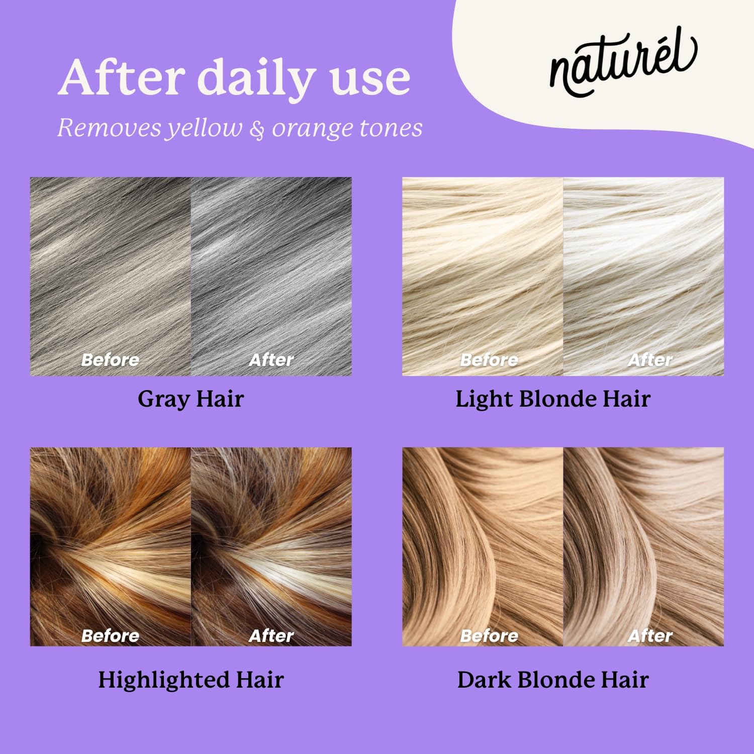 Naturel Purple Toning Shampoo Bar, Blonde or Grey Hair Toning Shampoo Bar with Biotin and Almond Oil, Vegan, Zero Waste, Cruelty