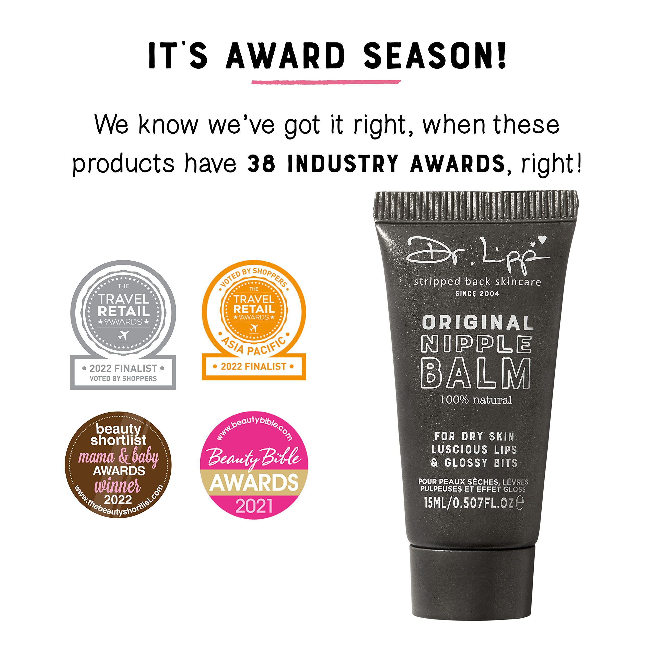 Dr. Lipp Original Lanolin Nipple & Lip Balm - 100% Natural - Multi-Purpose Moisturizer for Dry Skin, Lips, Hair, Cuticles, Beard