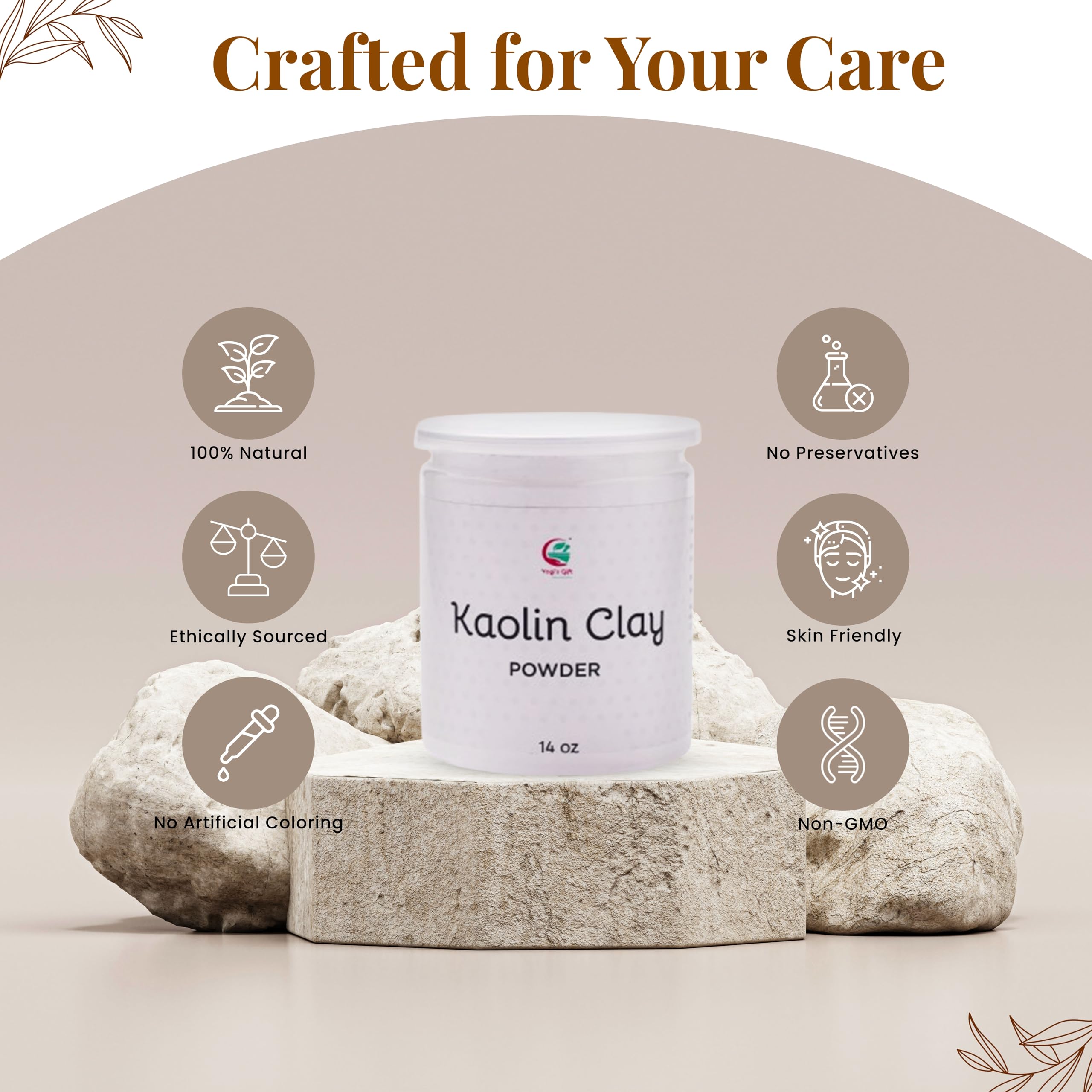 Kaolin Clay Powder | 14 Oz | White Clay For Soap Making, Face Cleansing And Oily Skin | By Yogi'S Gift
