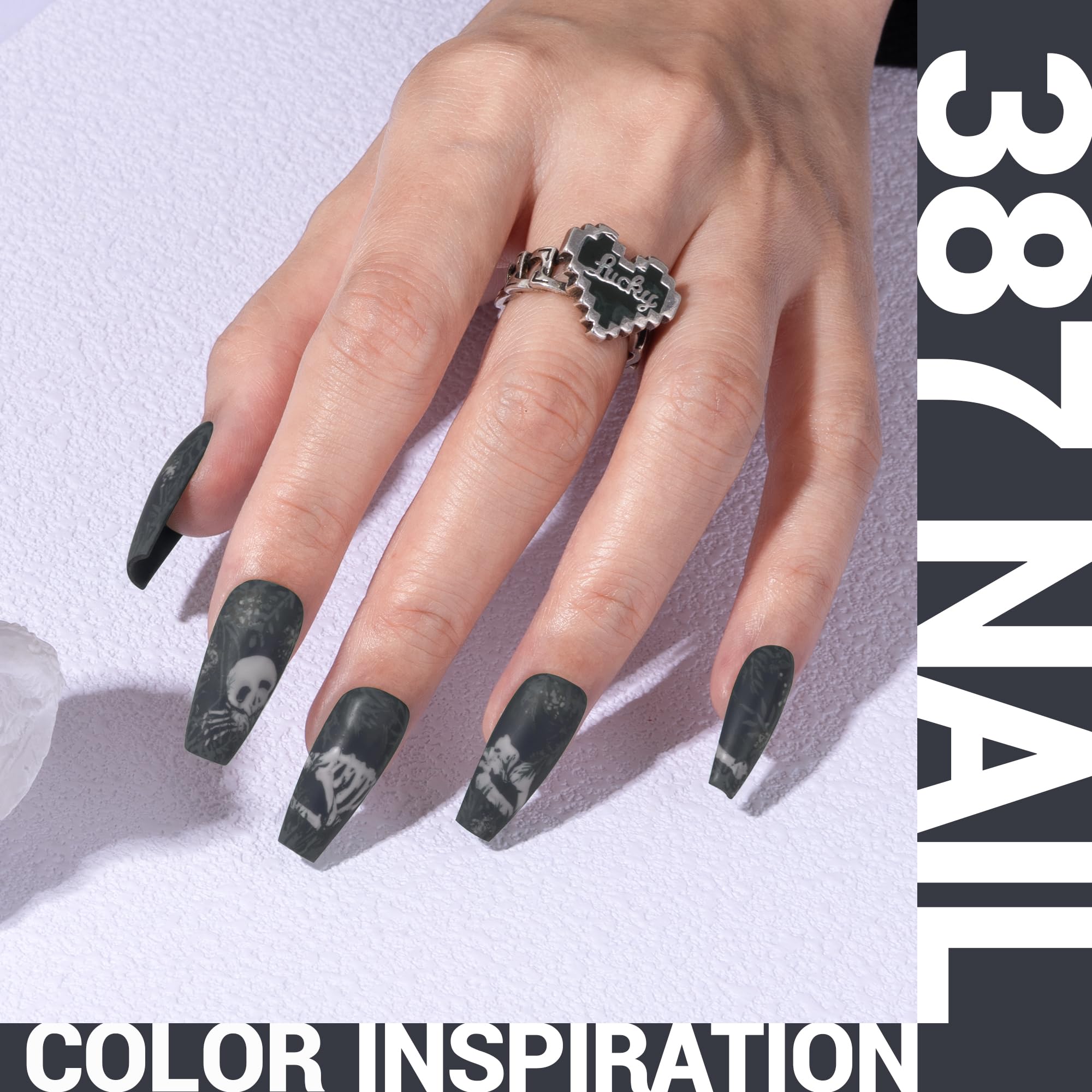 Melodysusie Thick Gray Gel Nail Polish, Dark Grey Gel Polish Autumn Winter Color 387,Soak Off Uv Led Nail Lamp Nail Art Starter