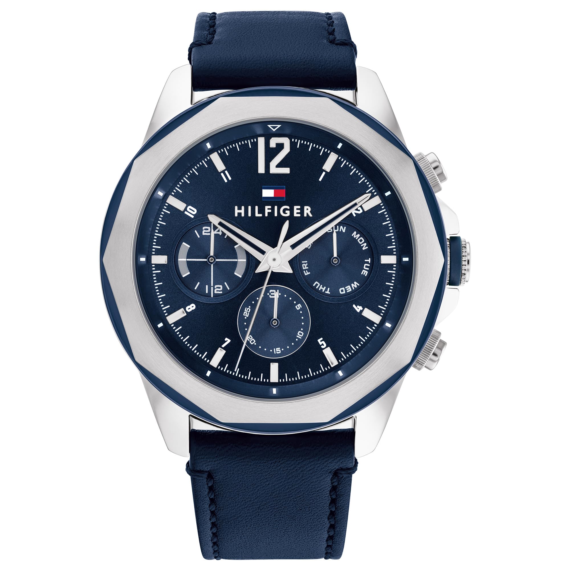 Tommy Hilfiger Analog Navy Dial Leather Strap Watch For Men