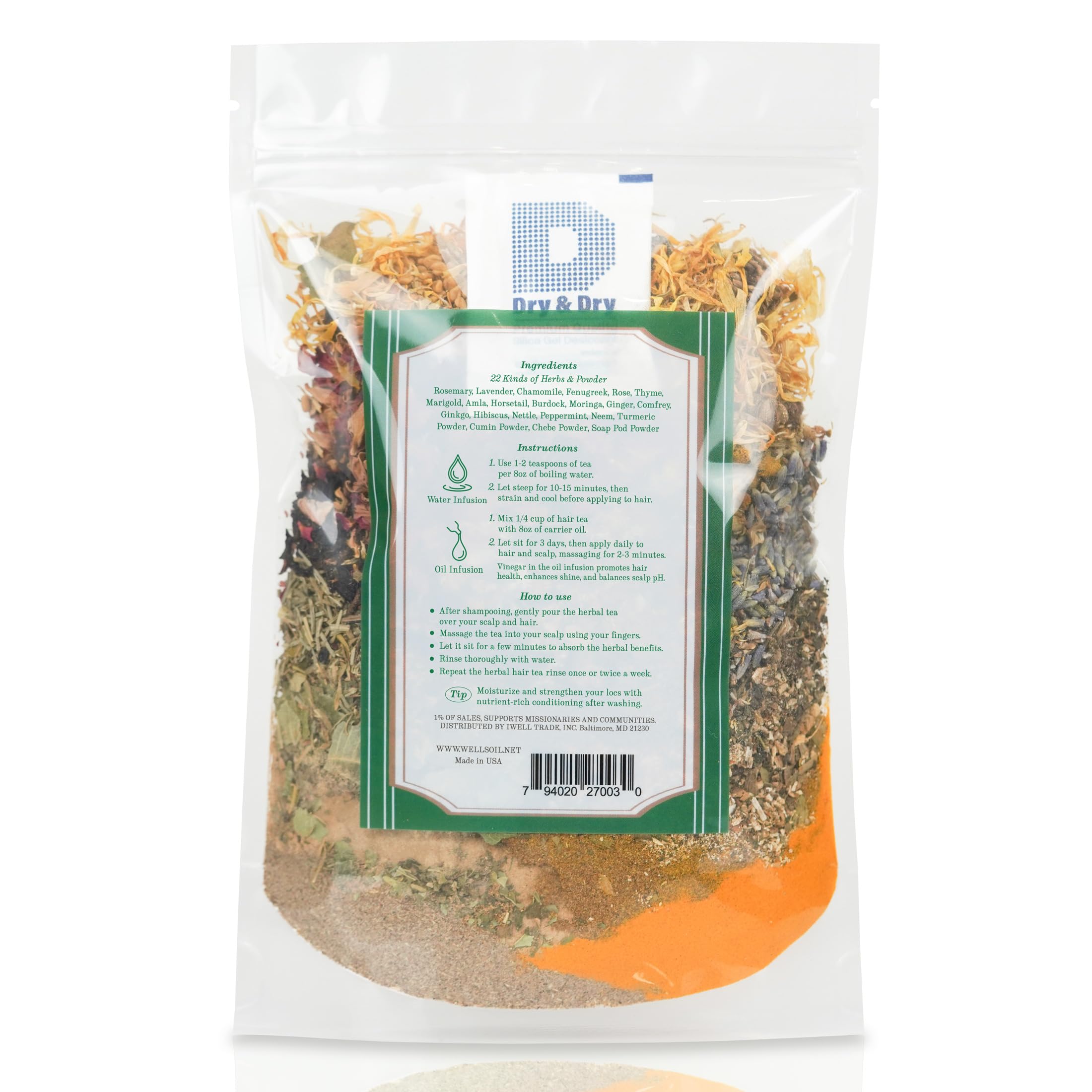 Well'S 22 Kinds Hair Tea Rinse For Growth, Rejuvenation, Healthy Scalp | Natural Herbal Infusion For Hair Conditioning, 4Oz