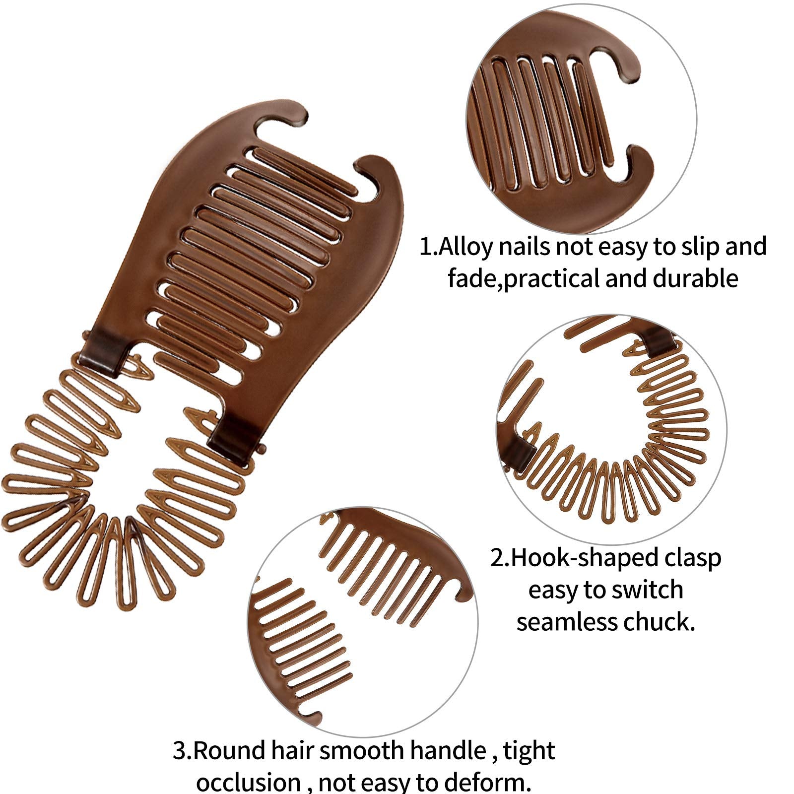 12 Pieces Banana Clips Hair for Thick Hair Flexible Interlocking Banana Clips Plastic Banana Hair Combs Two Sides Hair Combs Elo