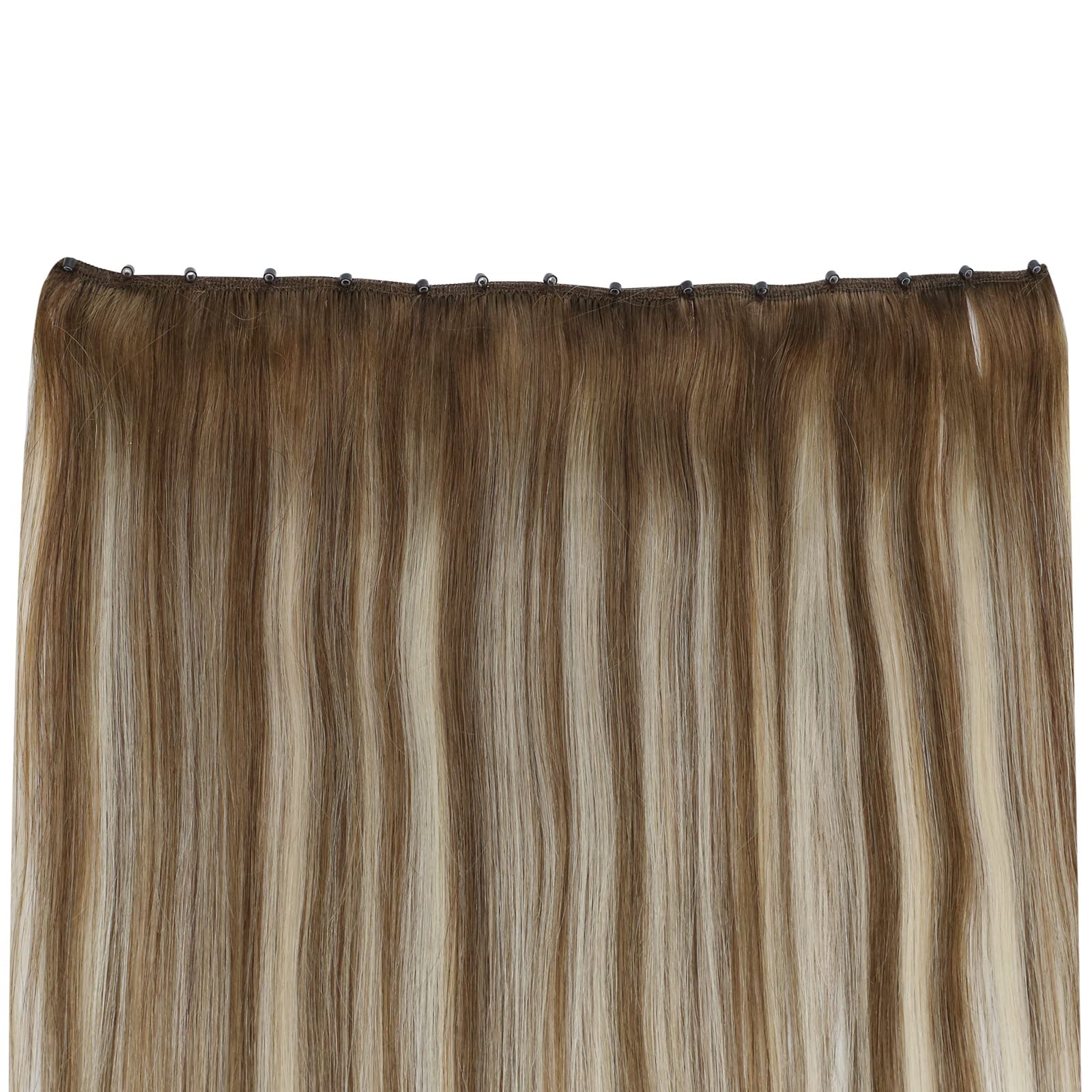 Sunny Beaded Weft Hair Extensions Medium Brown Ombre Blonde Micro Weft Hair Extensions Human Hair Ombre Brown EZE Weft Human Hai