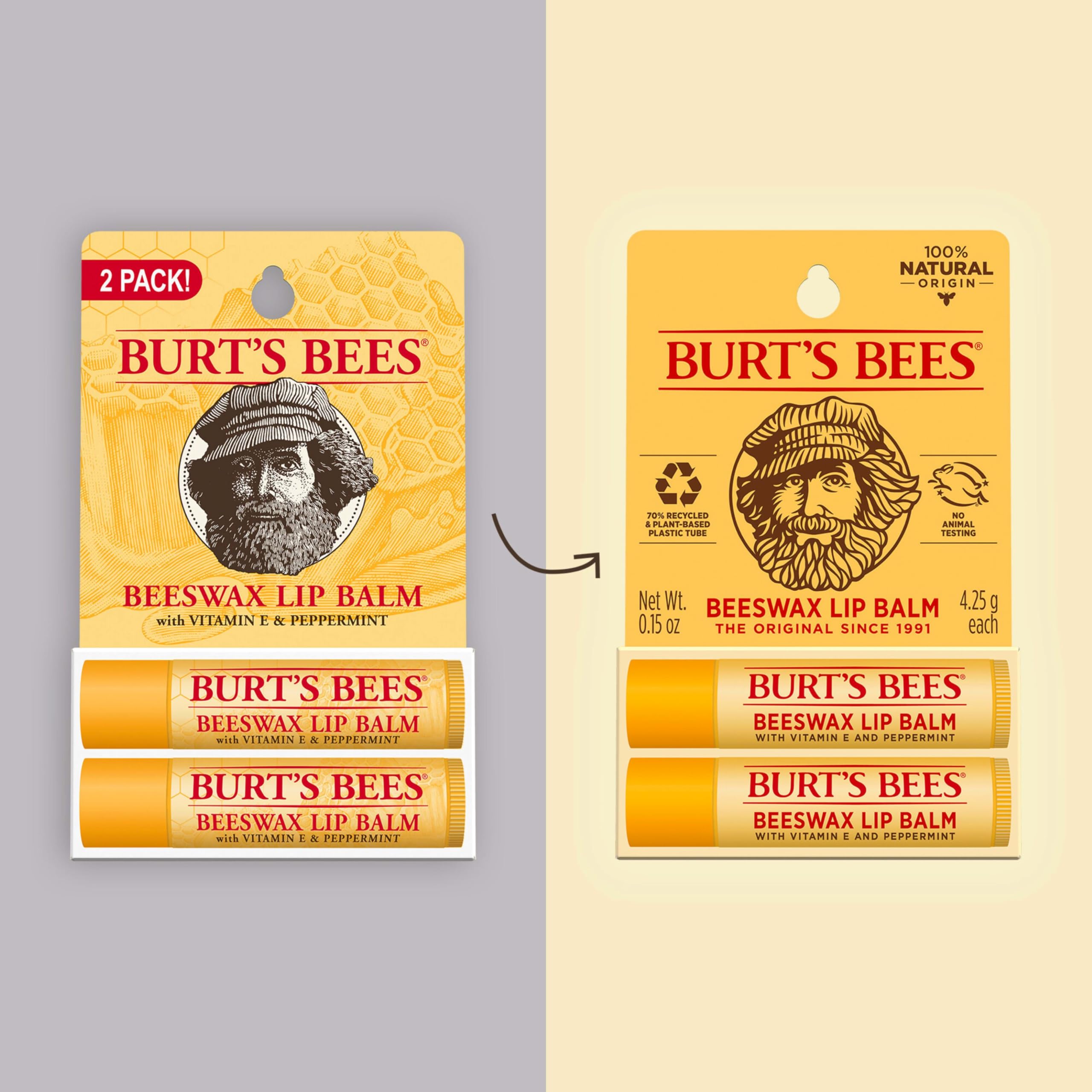 Beeswax Lip Balm Twin Pack By Burt'S Bees For Unisex - 2 X 0.15 Oz Lip Balm