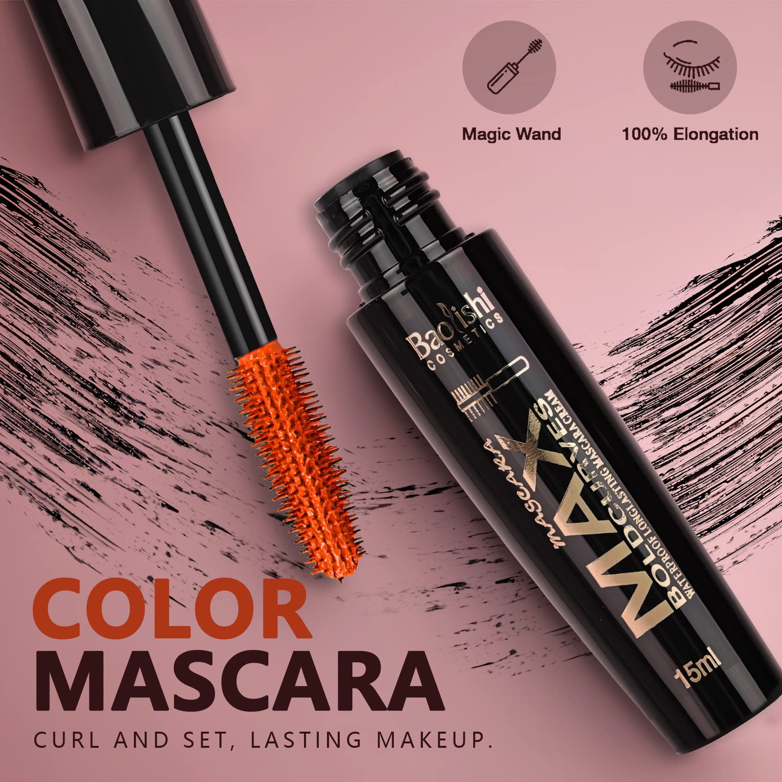 Colored Mascara Sets, 6 Colors Waterproof Colorful Mascara Gift Set, Red Pink Purple Blue White Black Colorful Mascara Charming