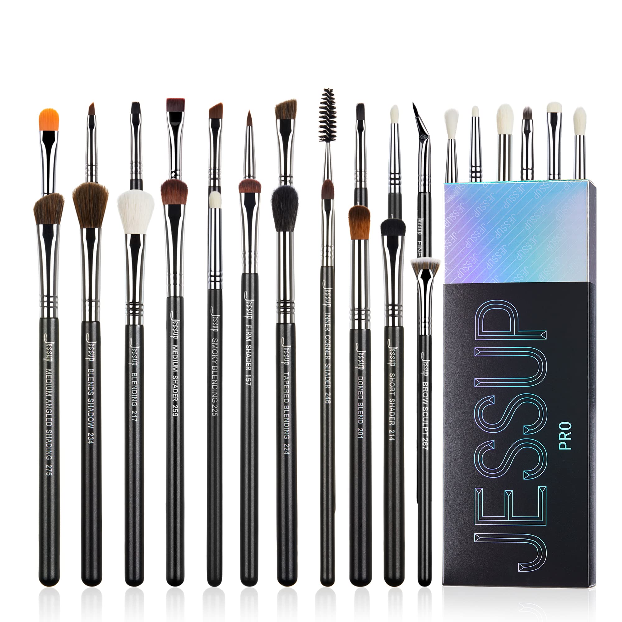 Jessup Eye Makeup Brushes Set Professonal 28pcs Premium Synthetic Eyeshadow Brush Eyeliner Brush Eyebrow Brush Blending Brush fo