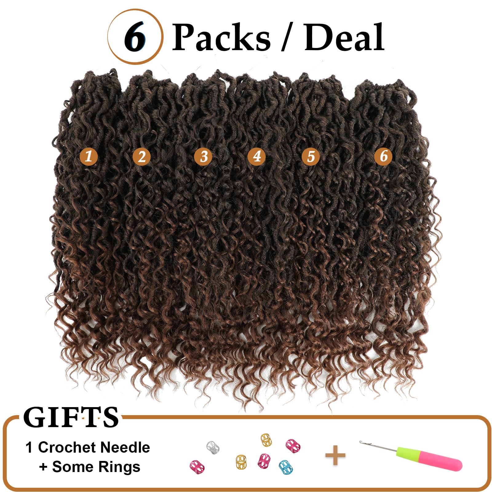 Forevery Goddess Locs Crochet Hair 22 Inch Faux Locs Crochet Hair 6 Packs Pre-Looped Crochet Hair For Black Women River Locs Cro