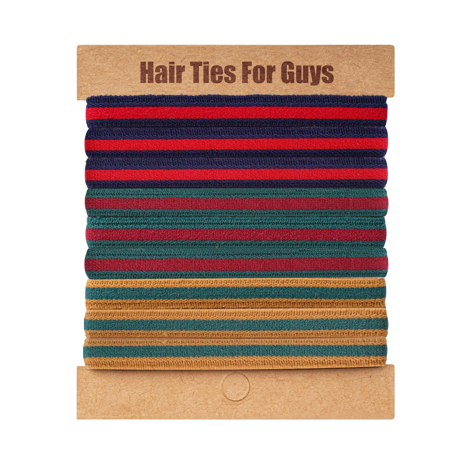 EasYoung Braided Mens Hair Ties For Men, For Buns Curly Thick Dense Hair Elastic Hair Ties For Guys, No damage No Crease Breakag
