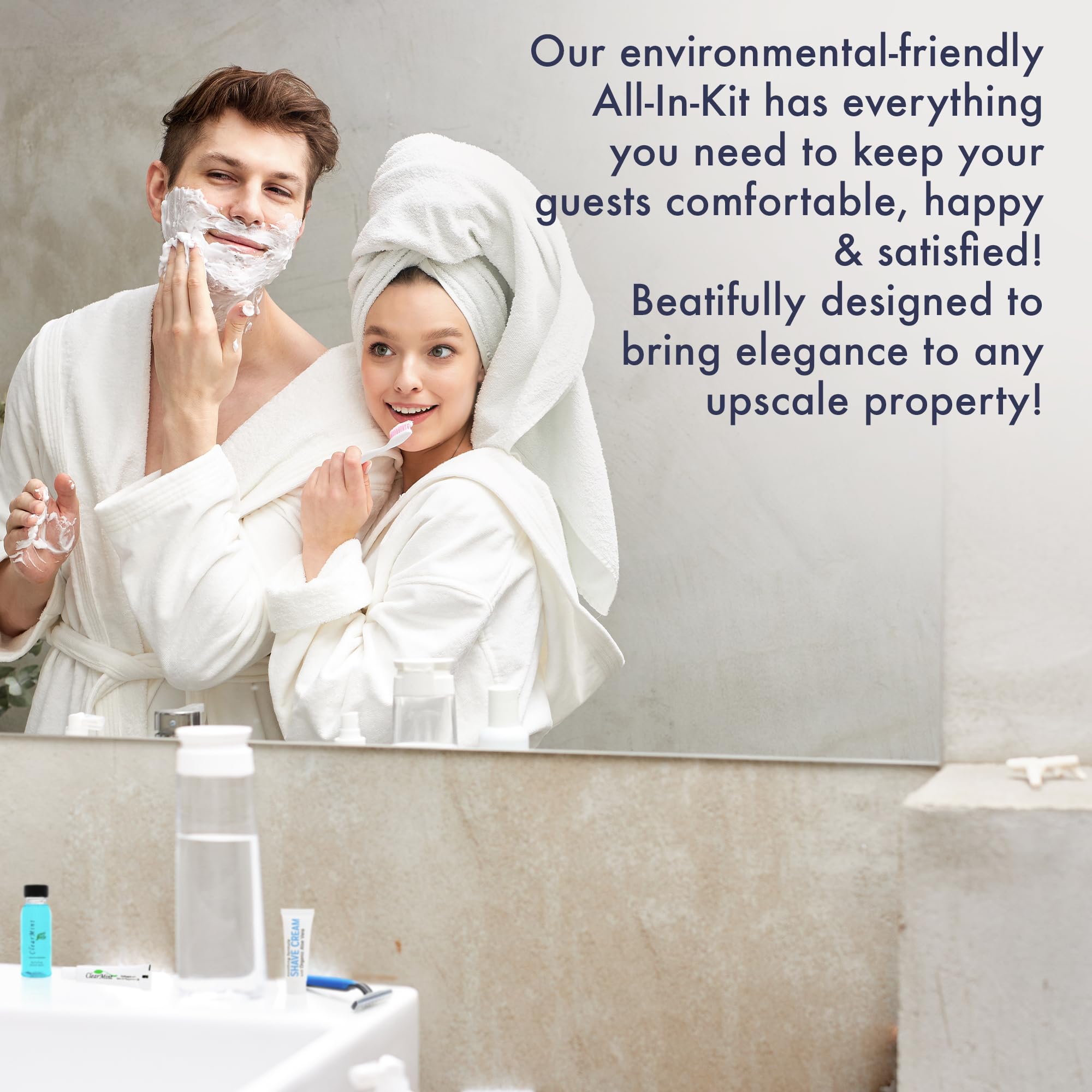 Personal Care Travel Size Toiletries 1-Shoppe All-In-Kit Hotel Amenities Bulk Travel Shaving Set, Toothbrush & Paste, Mouthwash,