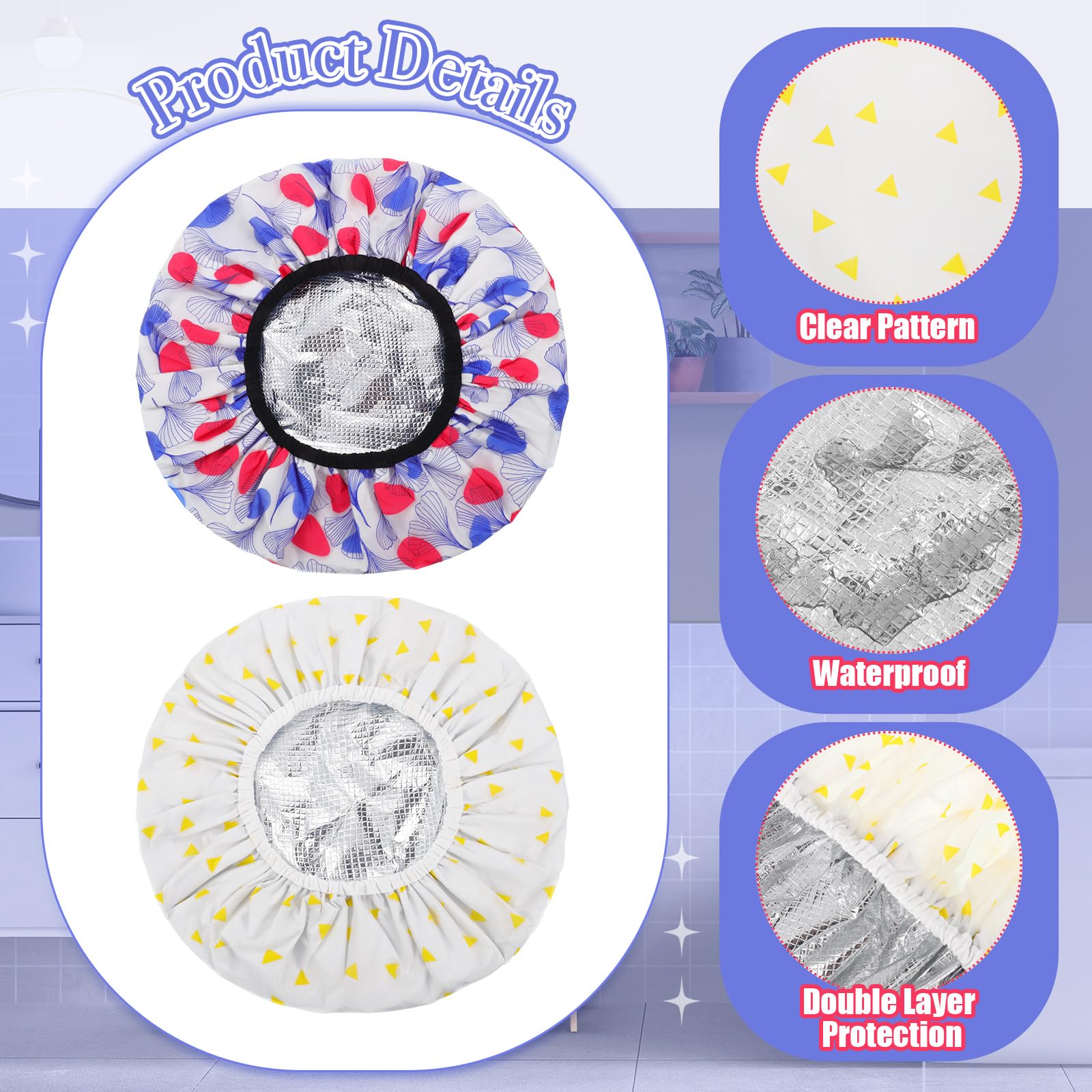 2 Pcs Deep Conditioning Cap, Double Layer Heat Cap Steam Cap Processing Caps Shower Cap For Natural Hair Deep Conditioning
