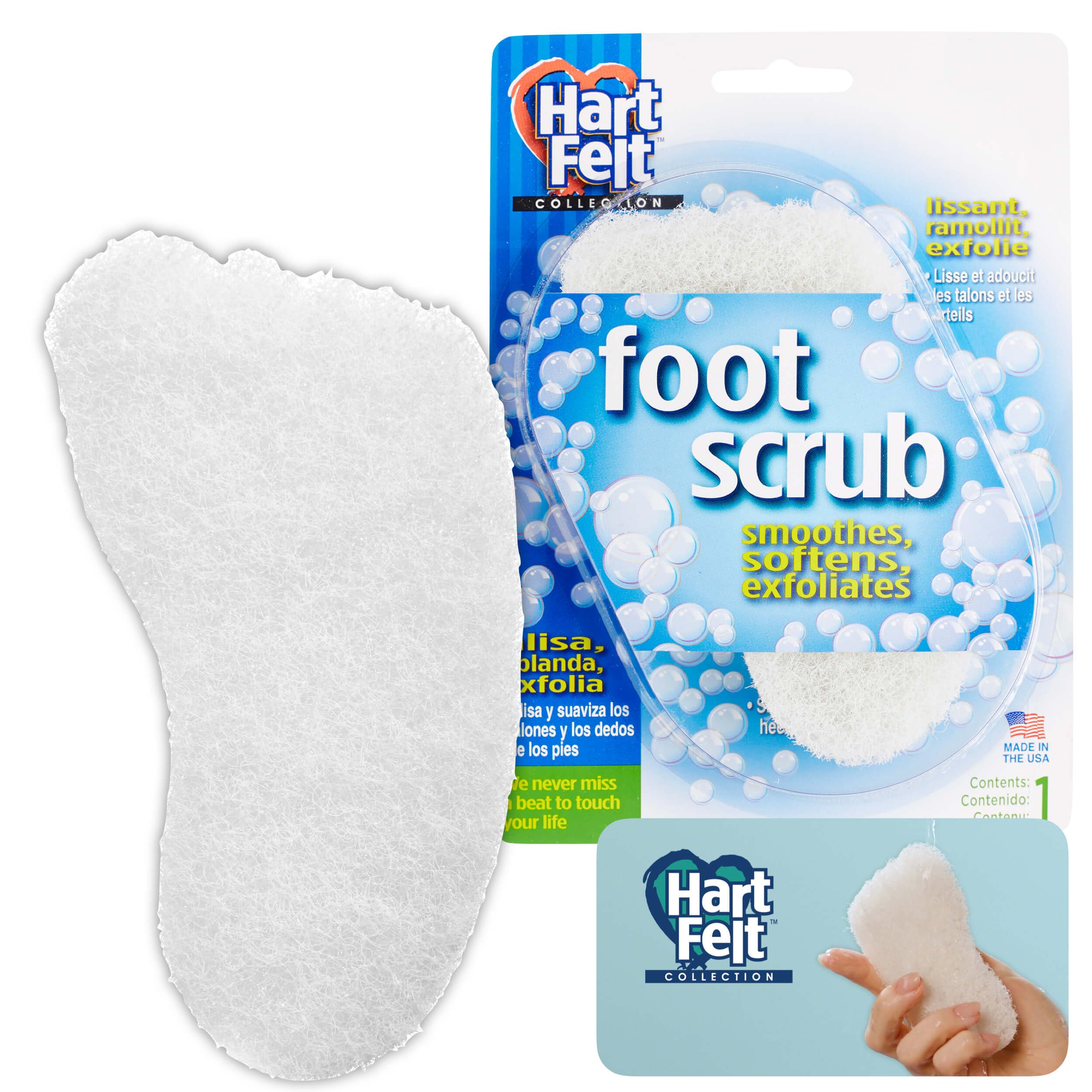 HartFelt Foot Exfoliating Sponge | ChemicalFree Foot Scrubbers for Smooth & Soft Feet | Gentle Sponge Pad for Callus Removal, D