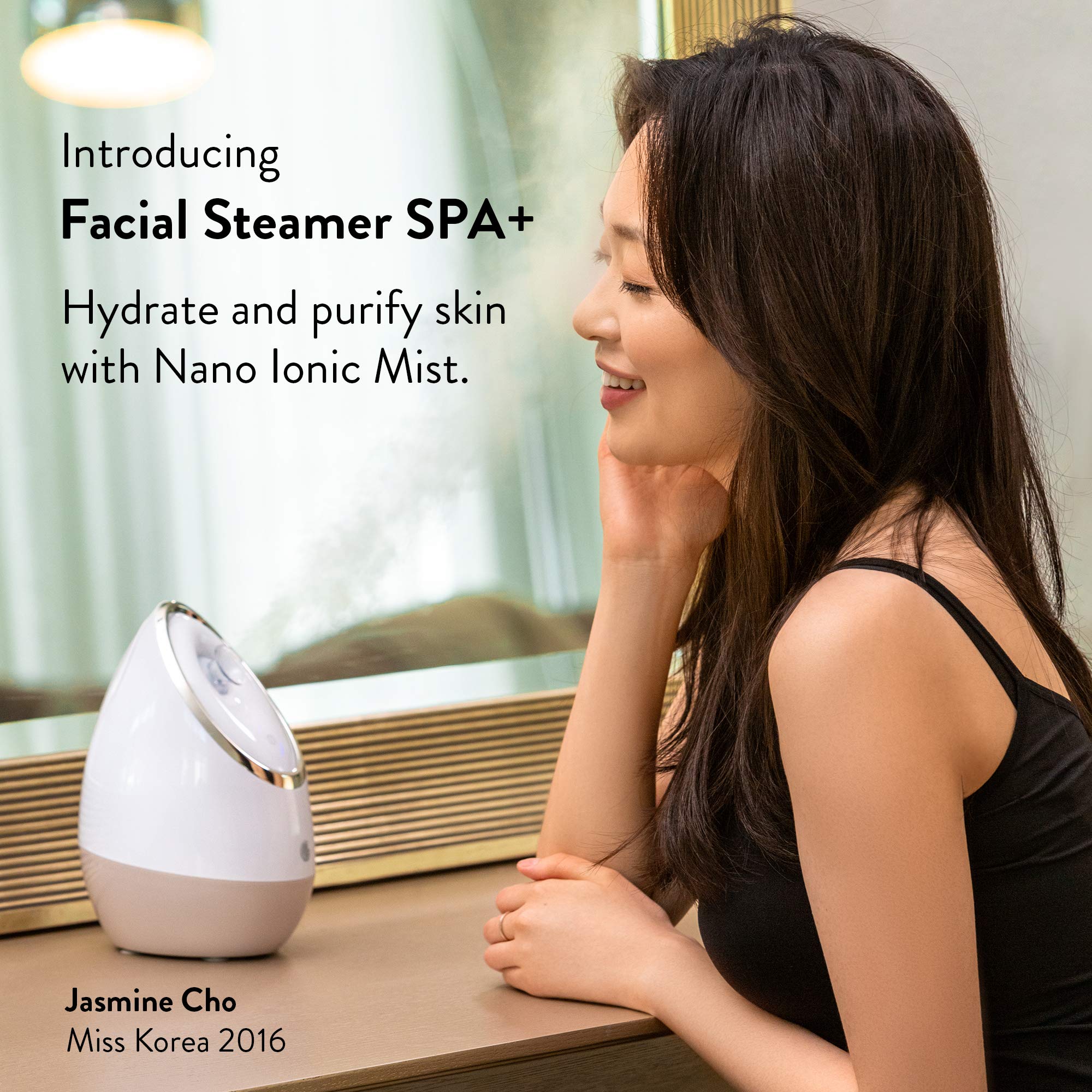 Facial Steamer SPA+ by Microderm GLO - Best Professional Nano Ionic Warm Mist, Home Face Sauna, Portable Humidifier Machine, Dee