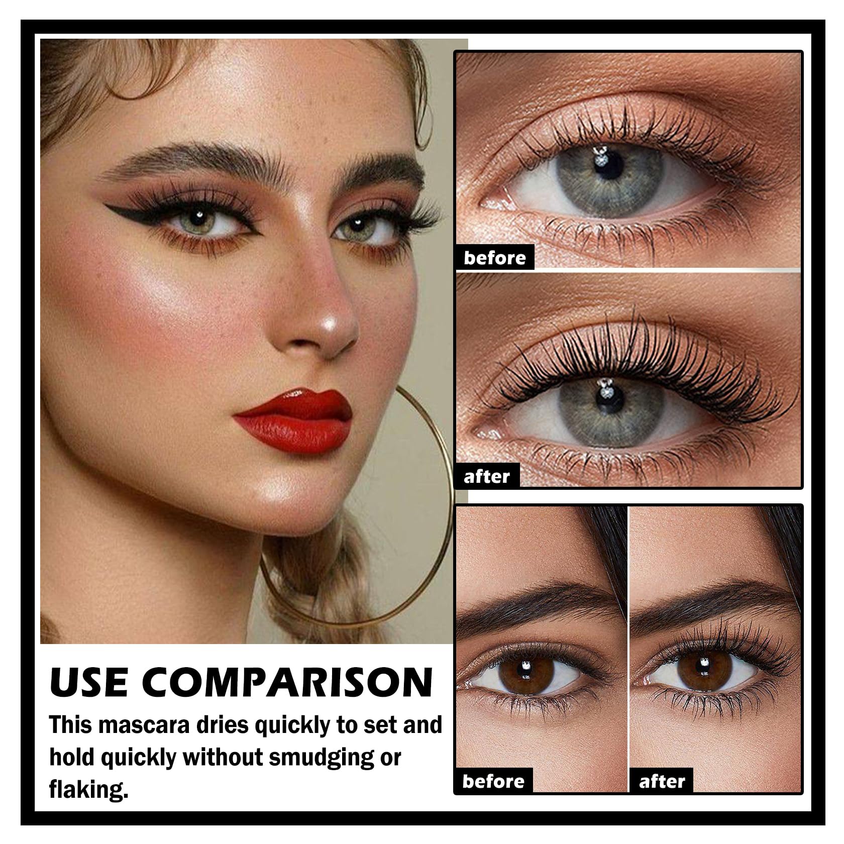Zhishudl Black Tubing Mascara 2 In 1 Mascara Black Volumizing And Lengthening For Eye Makeup,Liquid Lash Extensions Mascara 5X L