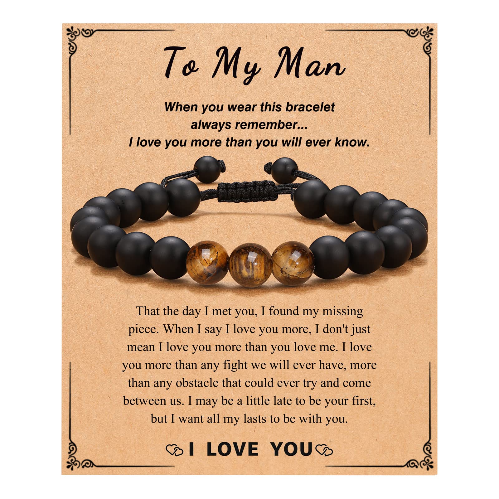 UNGENT THEM Anniversary Birthday Gifts for Men Ideas Bracelets Unique Christmas Sweetest Valentines Day Gifts for Him Husband Bo