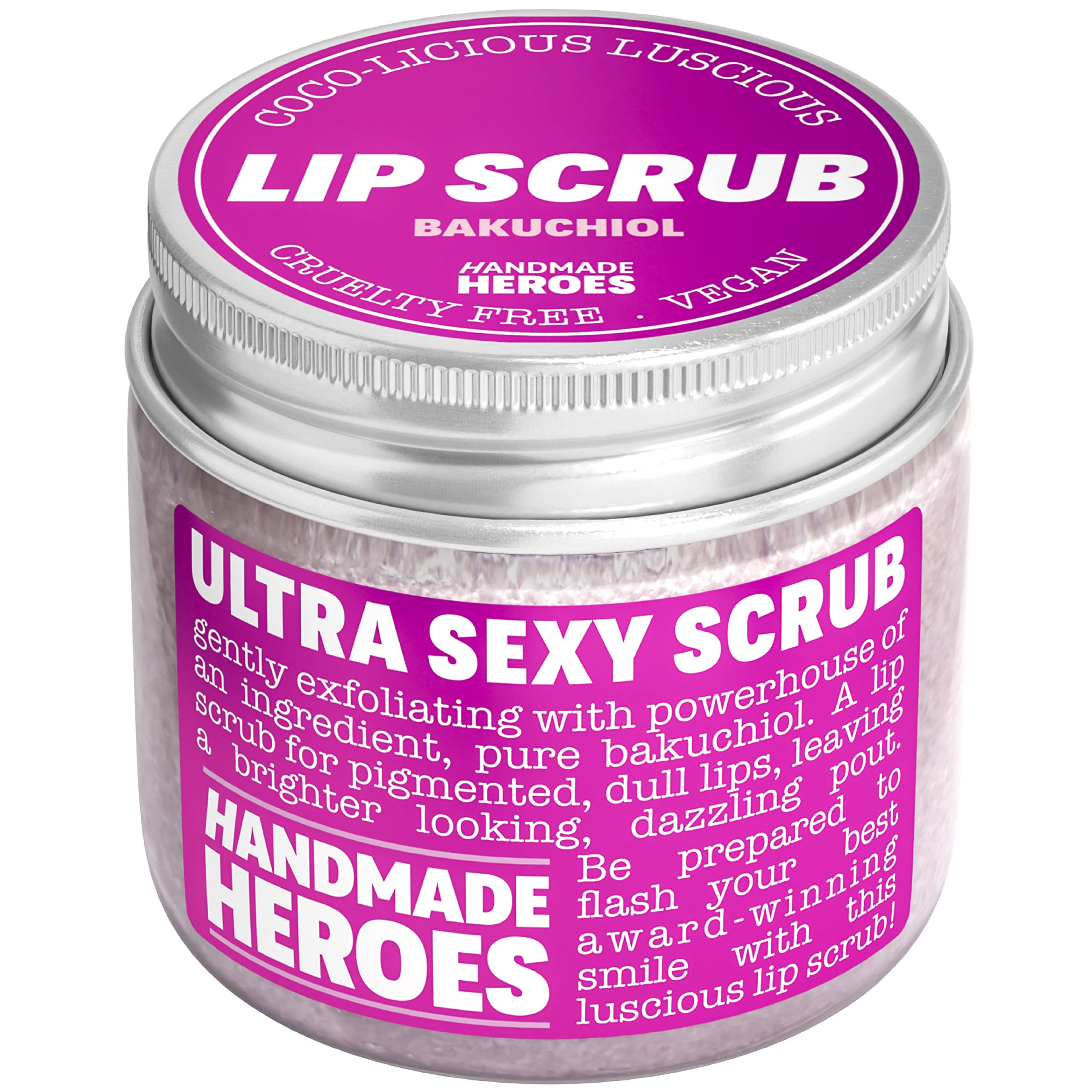 Handmade Heroes Bakuchiol Lip Scrub 1 fl oz | Deep Conditioning Lip Plumper Helps Reduce Fine Lines and Wrinkles Appearance | 10
