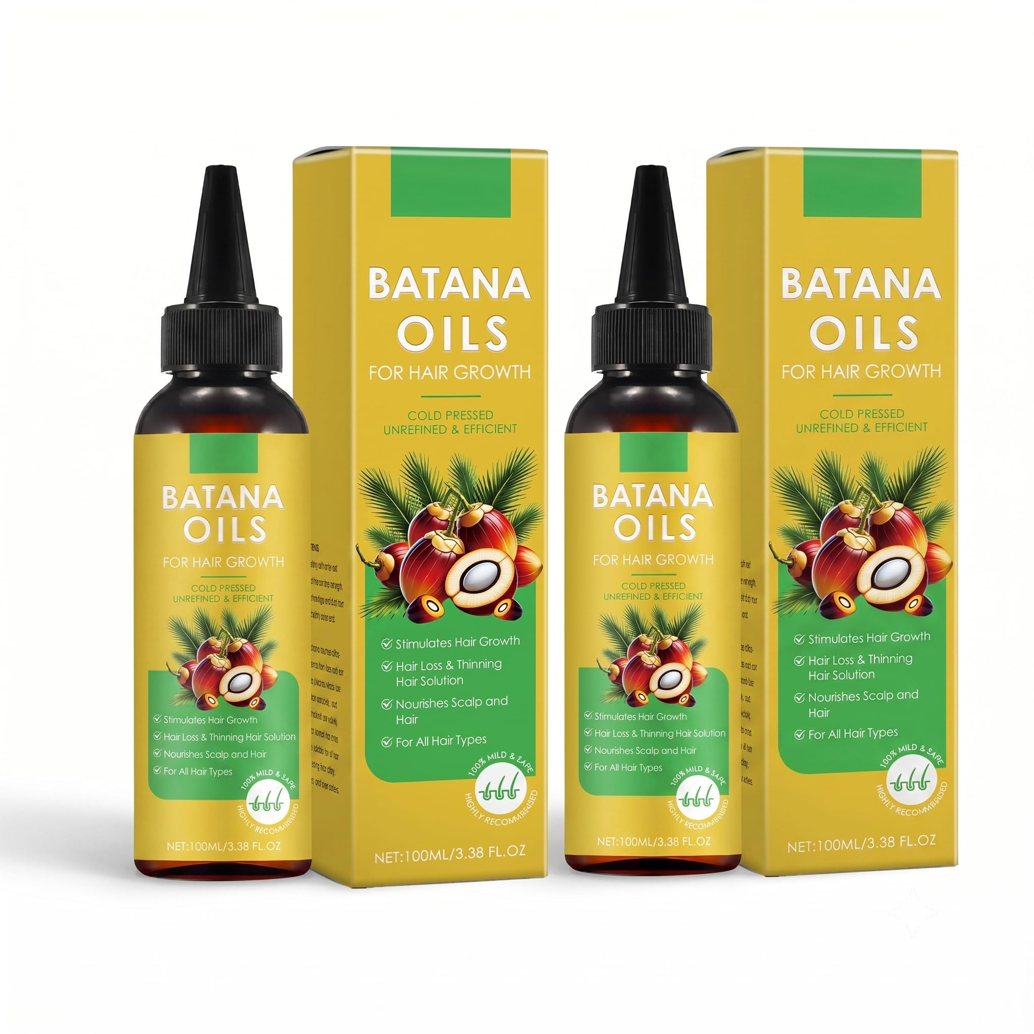 Herbs Wealth Batana Oil for Hair Growth, Cold Pressed, with Glycerin and Tocopherol, Nourishes Scalp and Hair, 3.38 fl oz, Pack