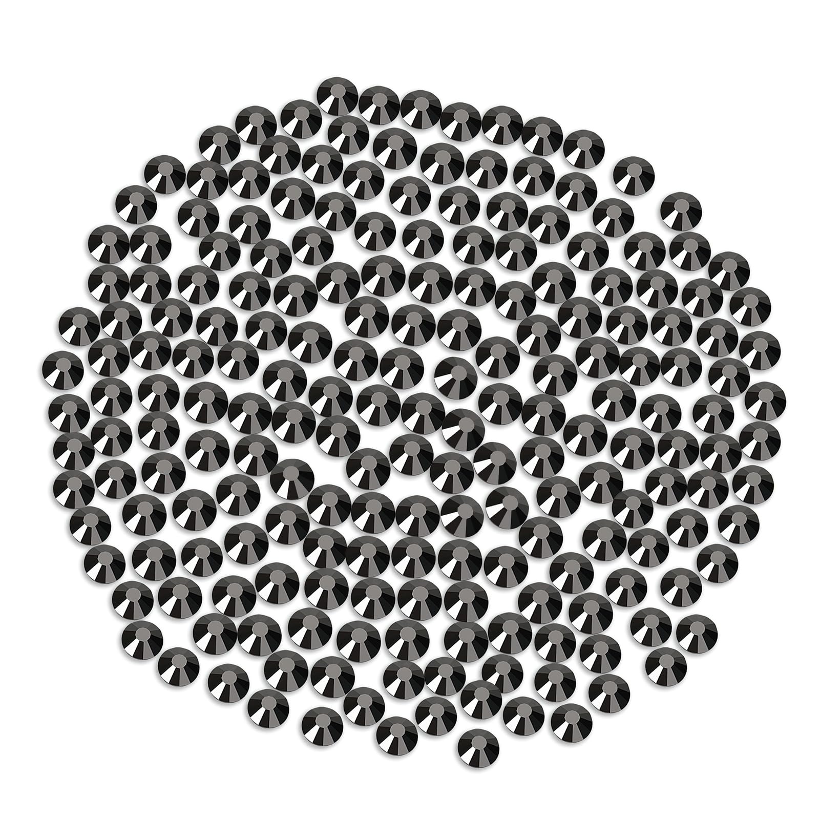 Novani Rhinestones Flatback Rhinestones Glass Nail Gems Stones Jewels Round Gemstones Non-Hotfix Crystal,Ss6,1440 Pieces,Hematit