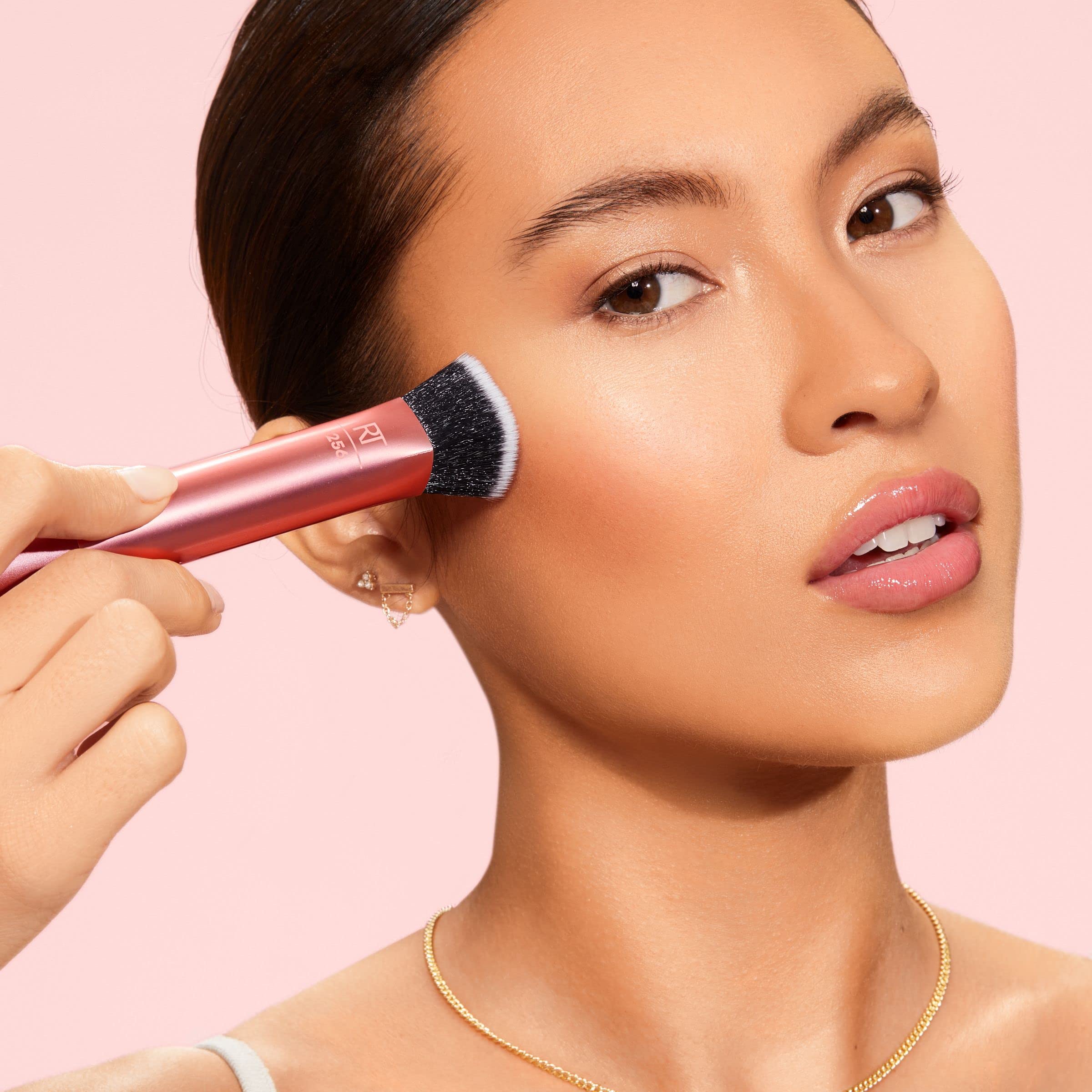 Real Techniques Face Base Makeup Brush Set, For Concealer, Foundation, & Contour, Works With Liquid, Cream & Powder Products, Fo
